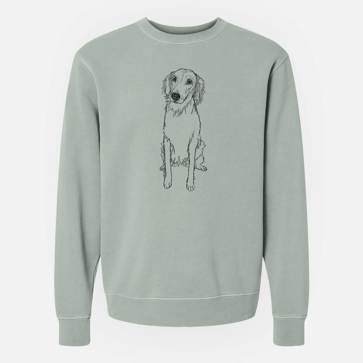 Doodled Amelia the Golden Retriever - Unisex Pigment Dyed Crew Sweatshirt