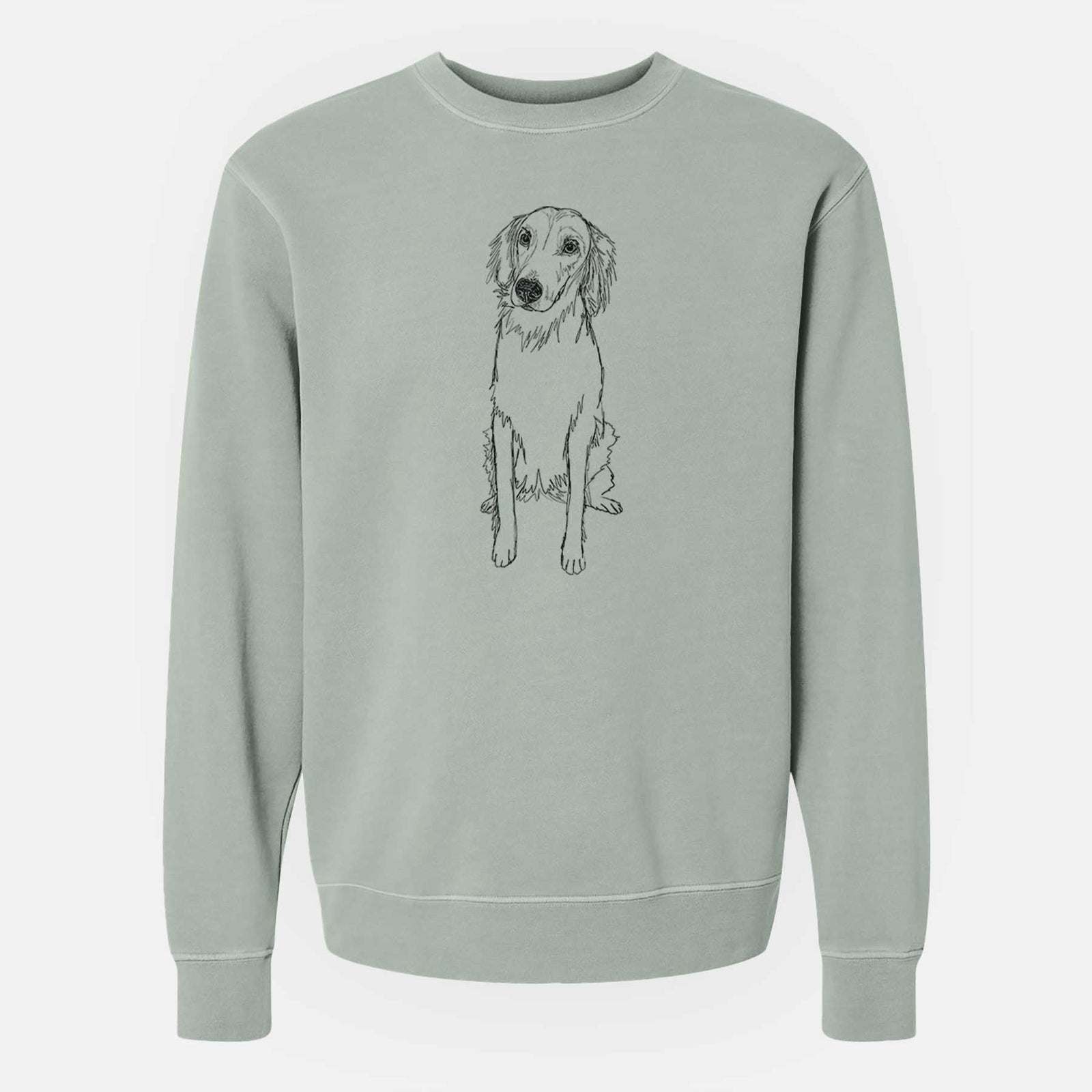 Doodled Amelia the Golden Retriever - Unisex Pigment Dyed Crew Sweatshirt
