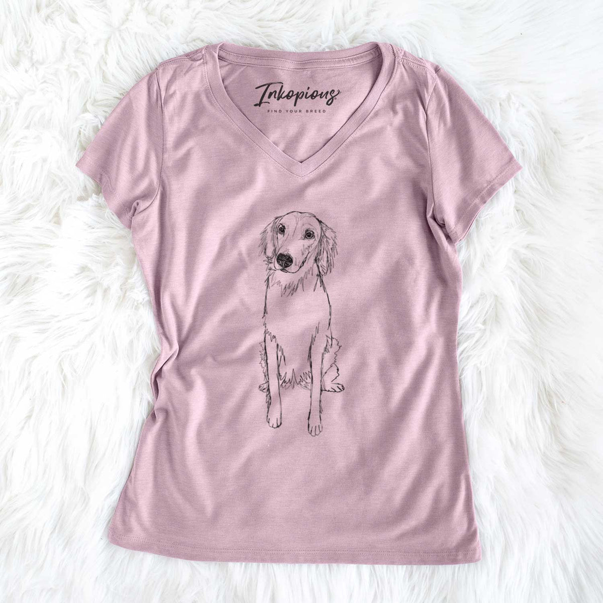 Doodled Amelia the Golden Retriever - Women&#39;s V-neck Shirt