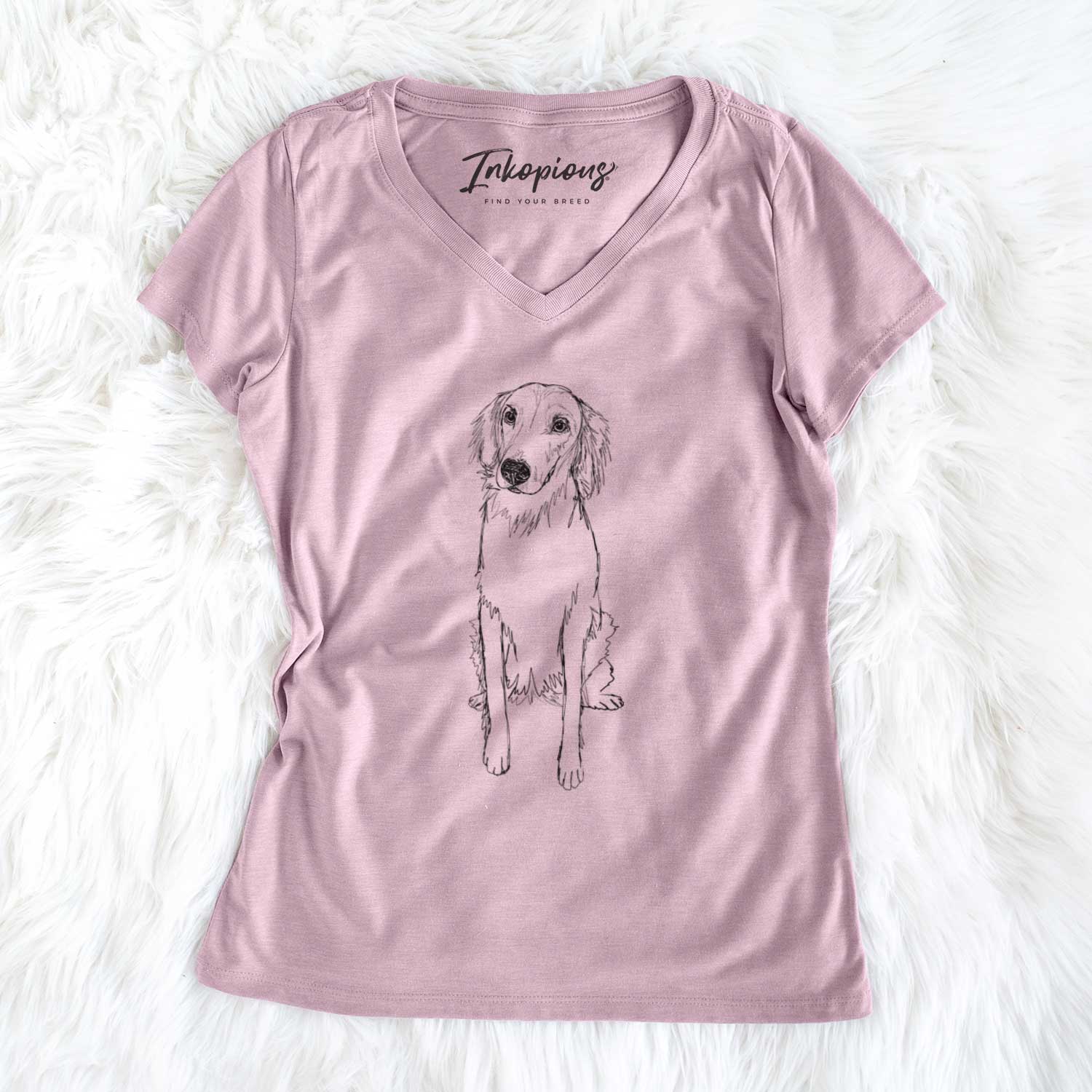 Doodled Amelia the Golden Retriever - Women's V-neck Shirt