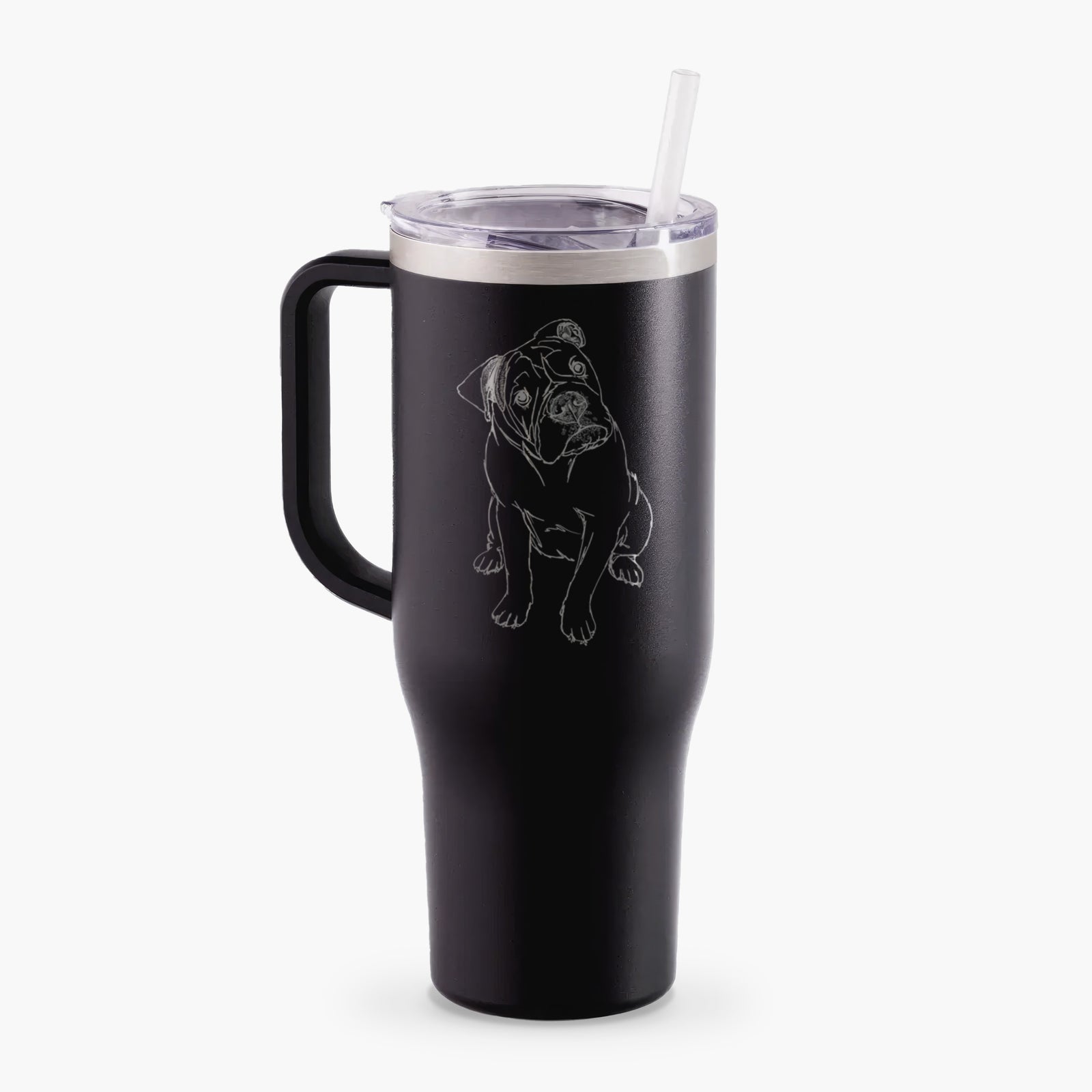 Doodled Archie the Olde English Bulldog - 40oz Tumbler with Handle