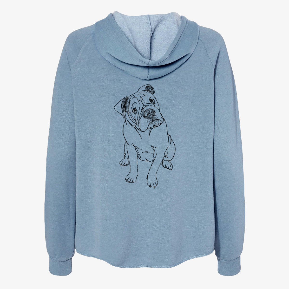 Doodled Archie the Olde English Bulldog - Women's Cali Wave Zip-Up Sweatshirt