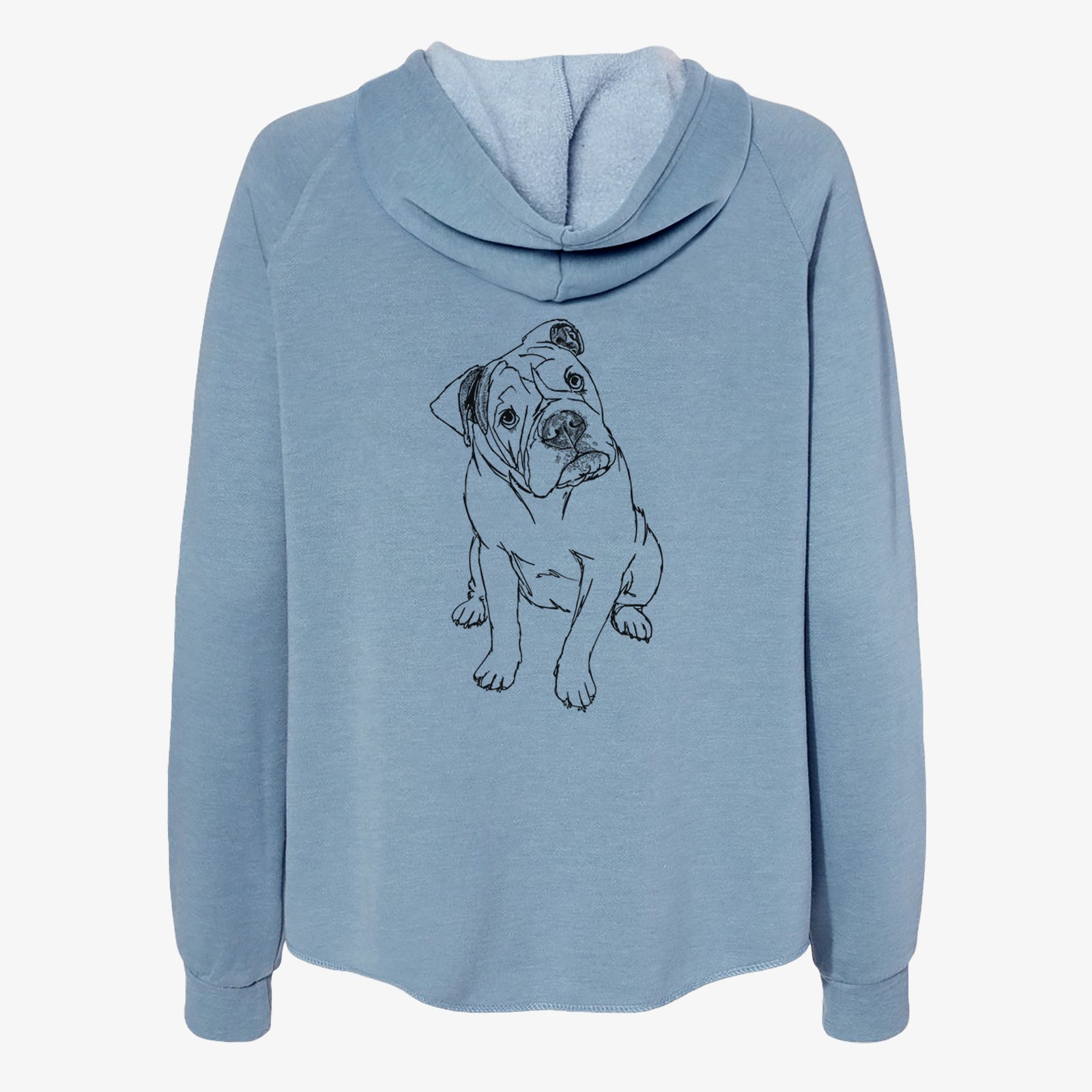 Doodled Archie the Olde English Bulldog - Women's Cali Wave Zip-Up Sweatshirt