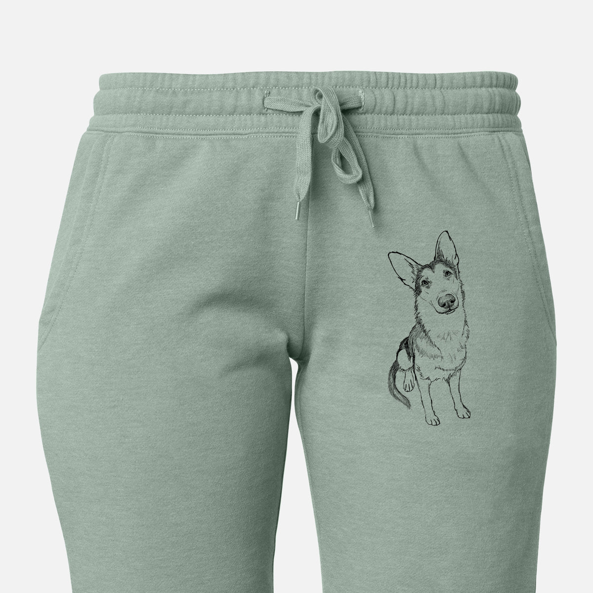 Doodled Archie the German Shepherd - Women&#39;s Cali Wave Joggers