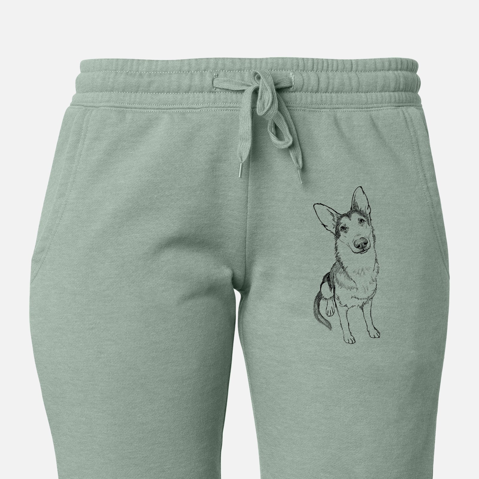 Doodled Archie the German Shepherd - Women's Cali Wave Joggers