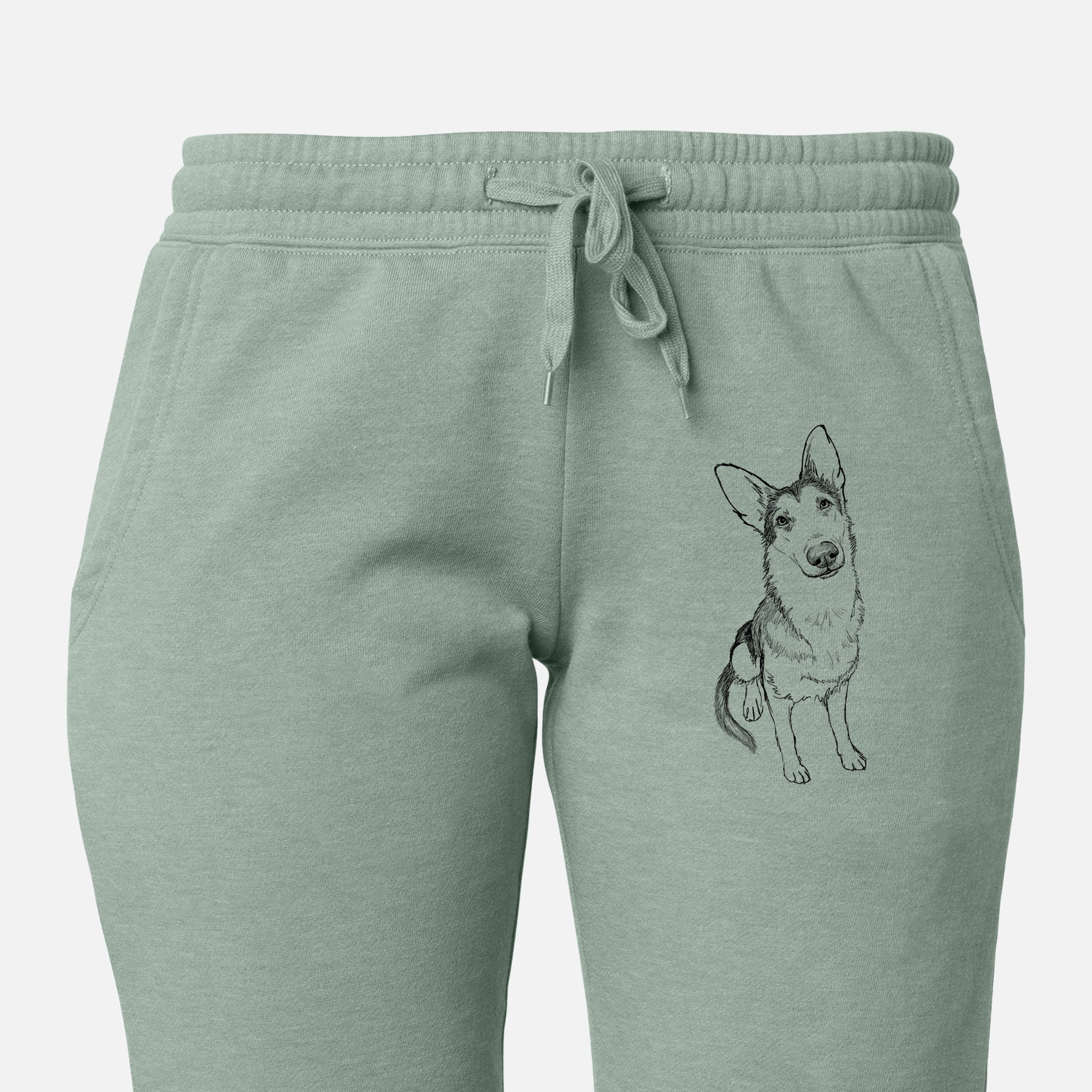 Doodled Archie the German Shepherd - Women's Cali Wave Joggers