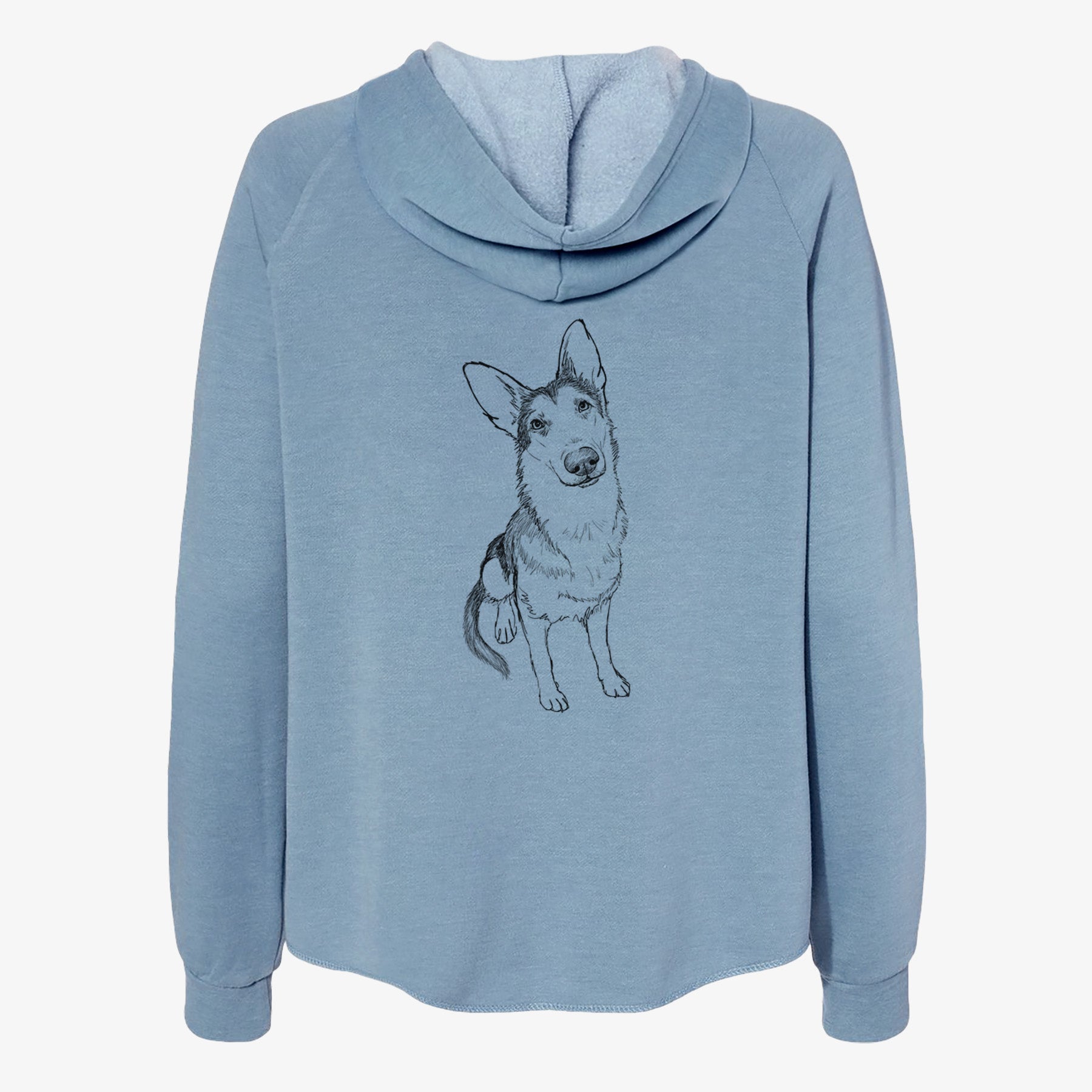 Doodled Archie the German Shepherd - Women's Cali Wave Zip-Up Sweatshirt