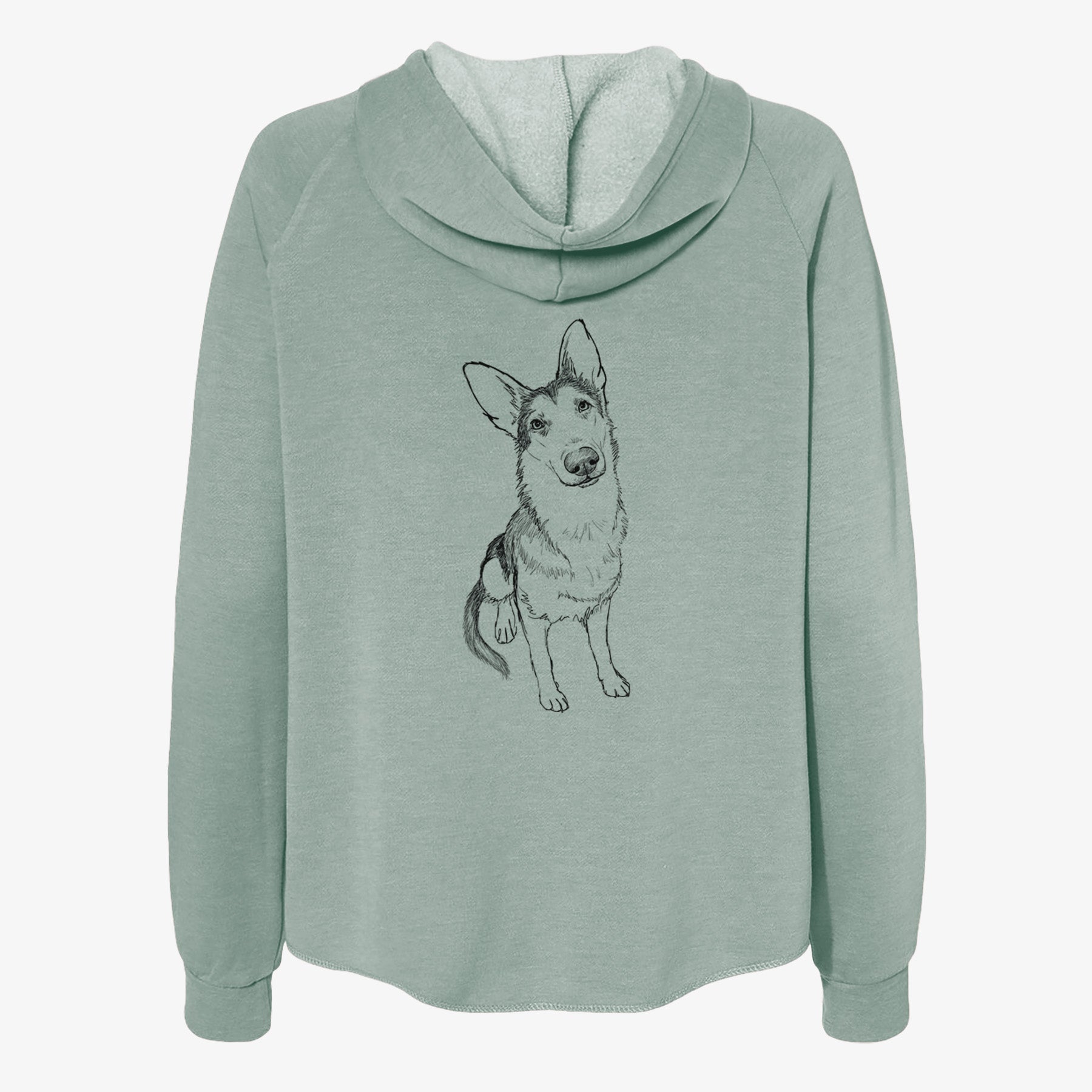 Doodled Archie the German Shepherd - Women's Cali Wave Zip-Up Sweatshirt