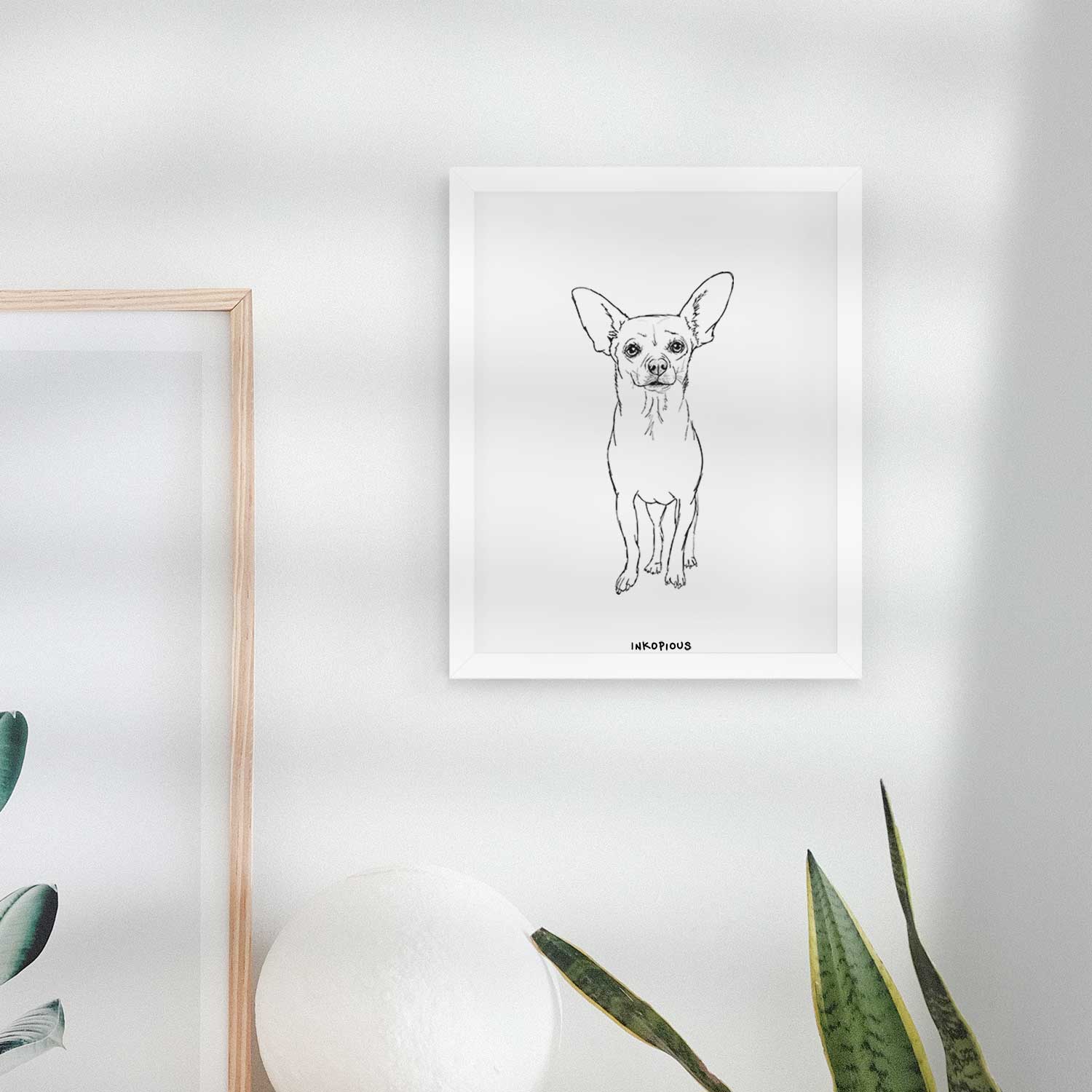 Doodled Athena the Chihuahua Art Print