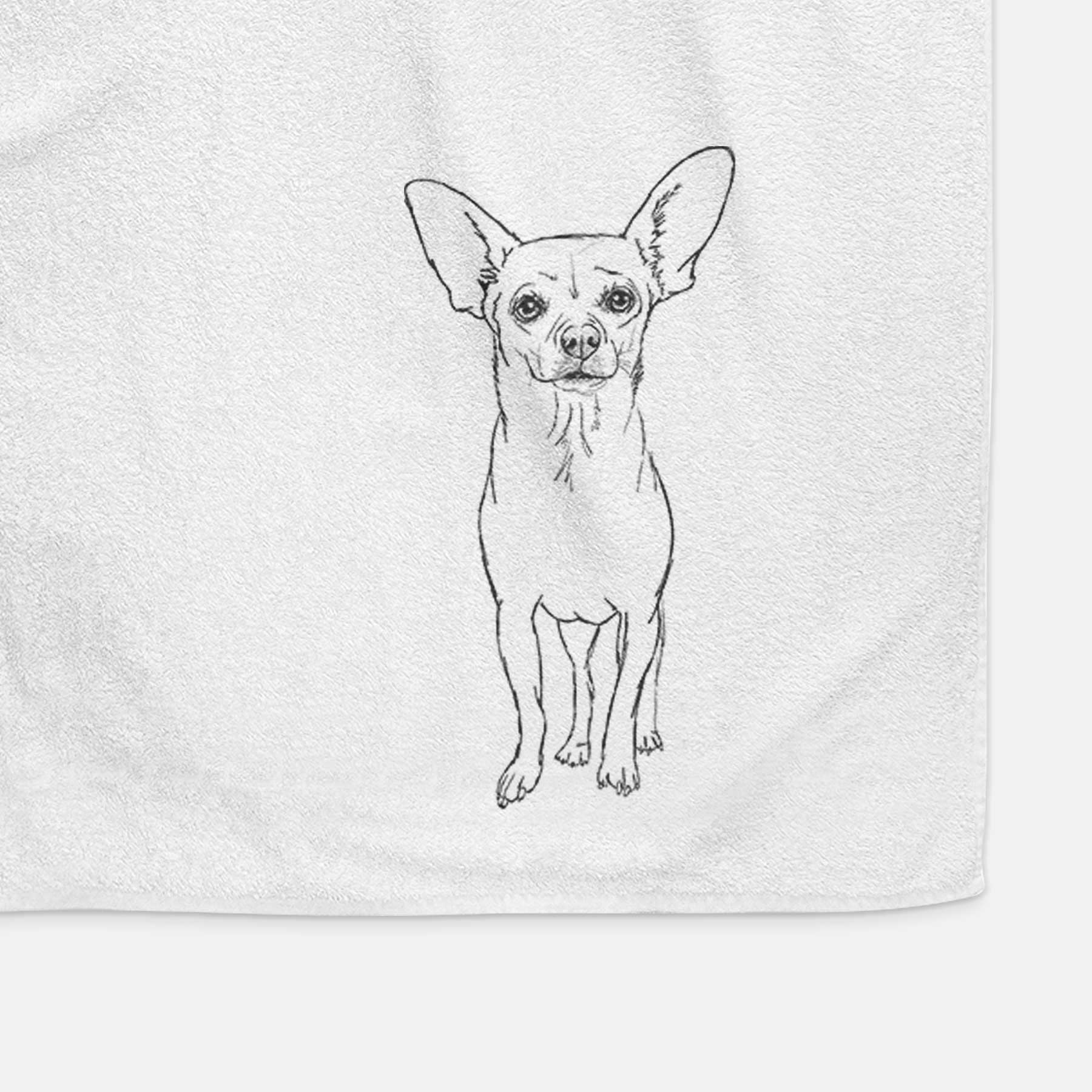 Doodled Athena the Chihuahua Decorative Hand Towel