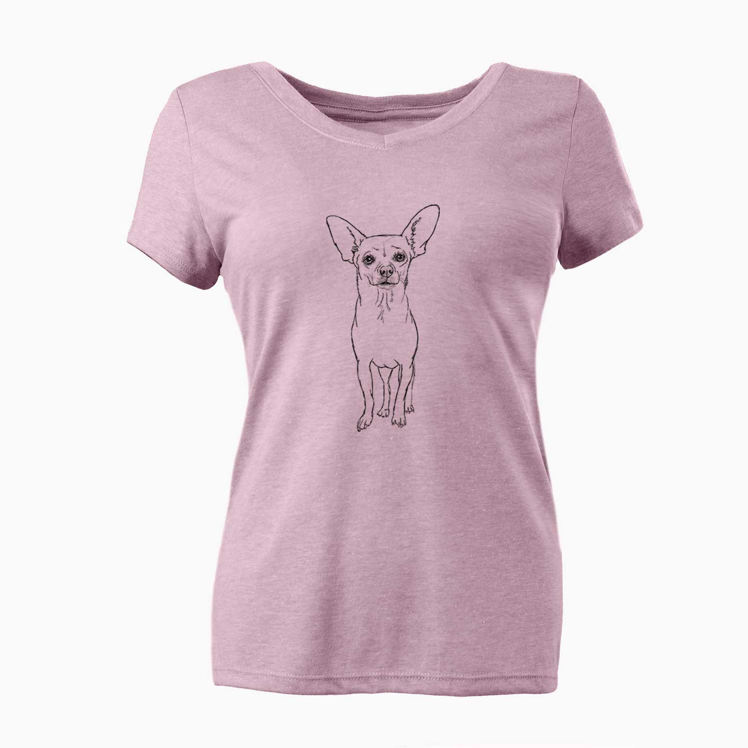 Doodled Athena the Chihuahua - Women's V-neck Shirt