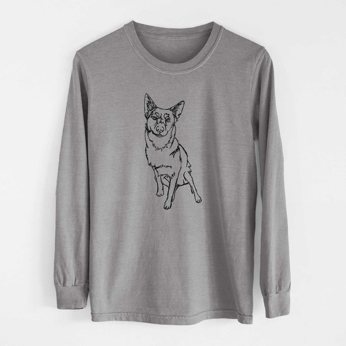 Doodled Australian Cattle Dog - Heavyweight 100% Cotton Long Sleeve