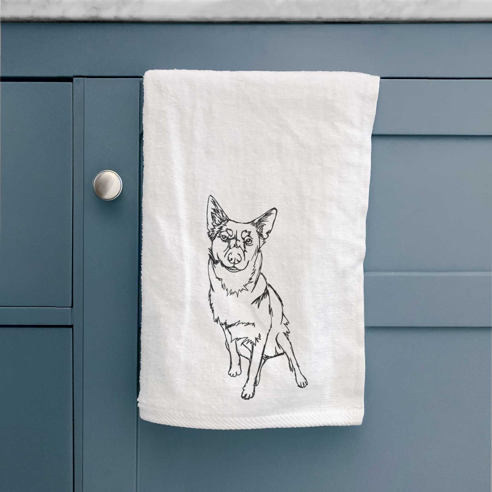 Doodled Australian Cattle Dog Decorative Hand Towel