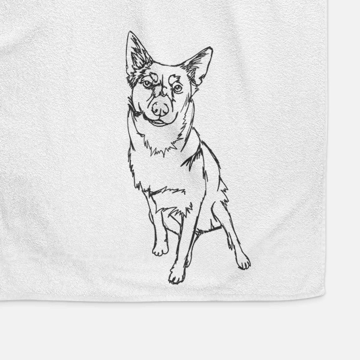 Doodled Australian Cattle Dog Decorative Hand Towel