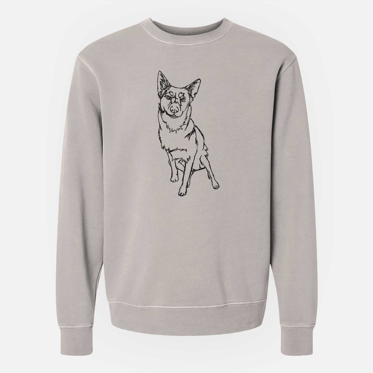 Doodled Australian Cattle Dog the  - Unisex Pigment Dyed Crew Sweatshirt