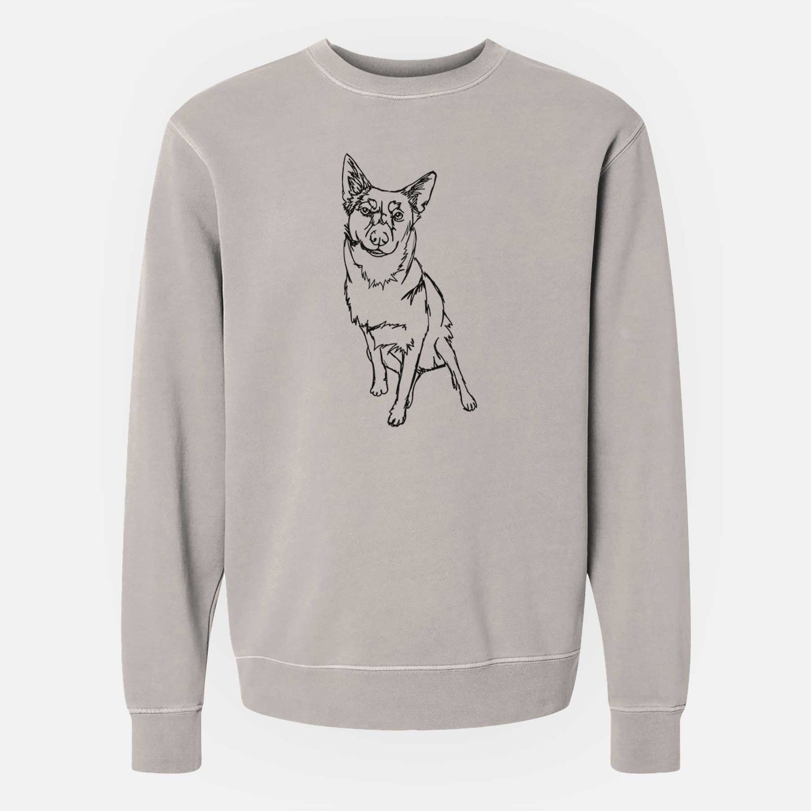 Doodled Australian Cattle Dog the  - Unisex Pigment Dyed Crew Sweatshirt