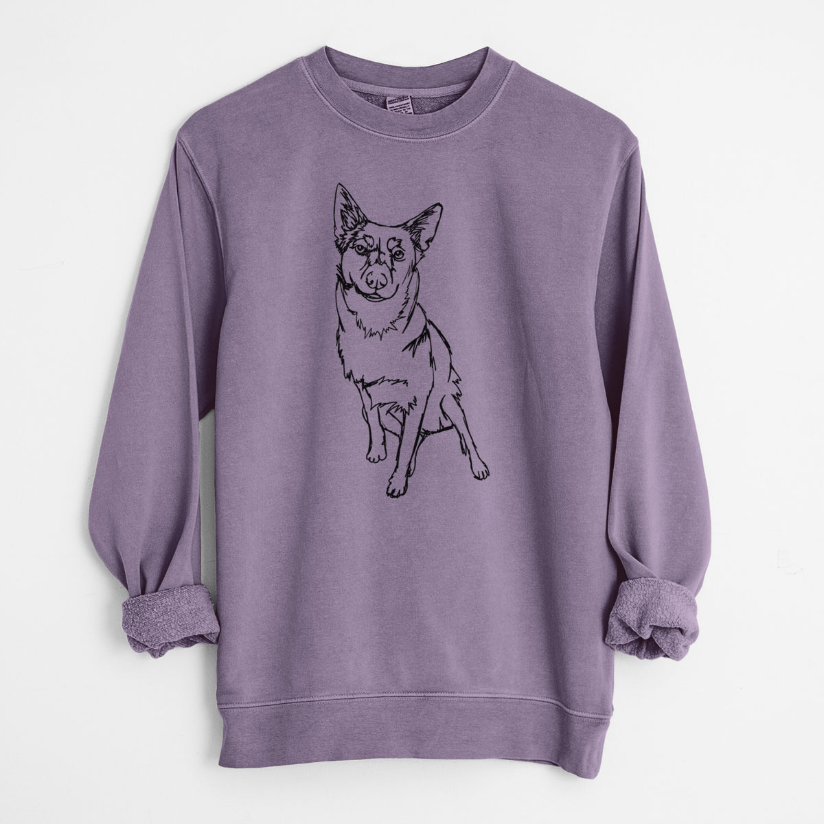 Doodled Australian Cattle Dog the  - Unisex Pigment Dyed Crew Sweatshirt