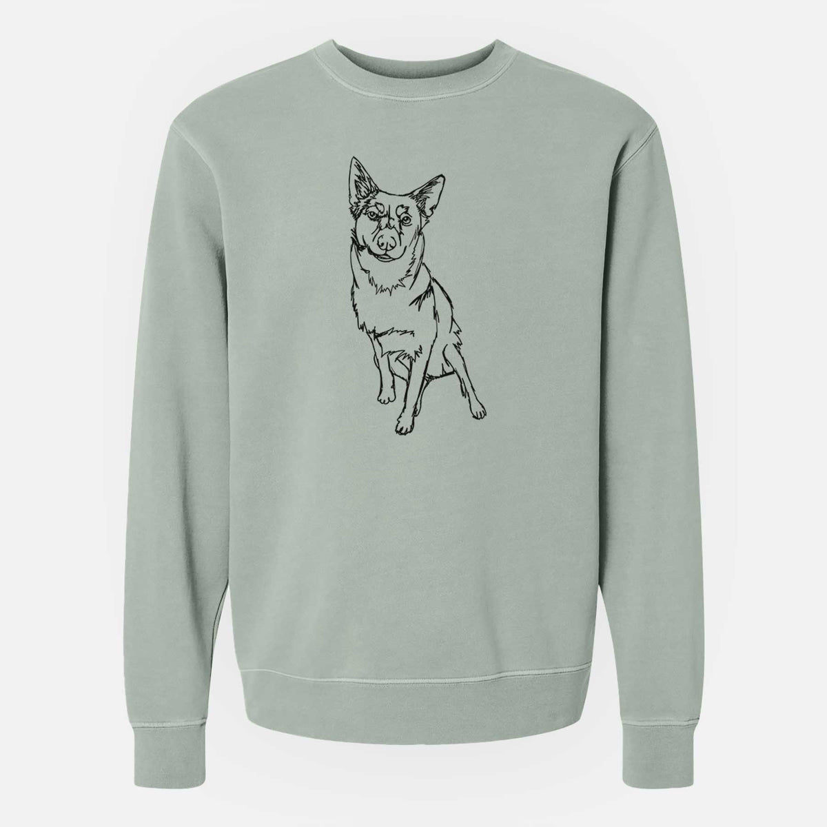 Doodled Australian Cattle Dog the  - Unisex Pigment Dyed Crew Sweatshirt