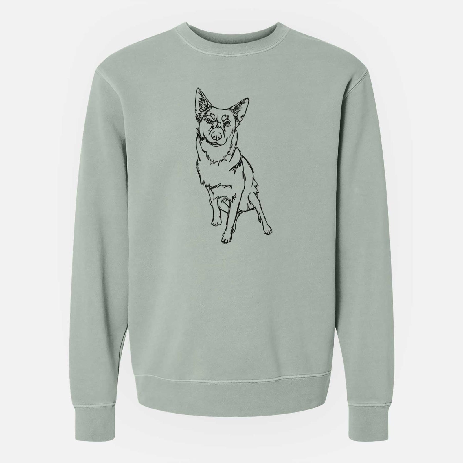 Doodled Australian Cattle Dog the  - Unisex Pigment Dyed Crew Sweatshirt