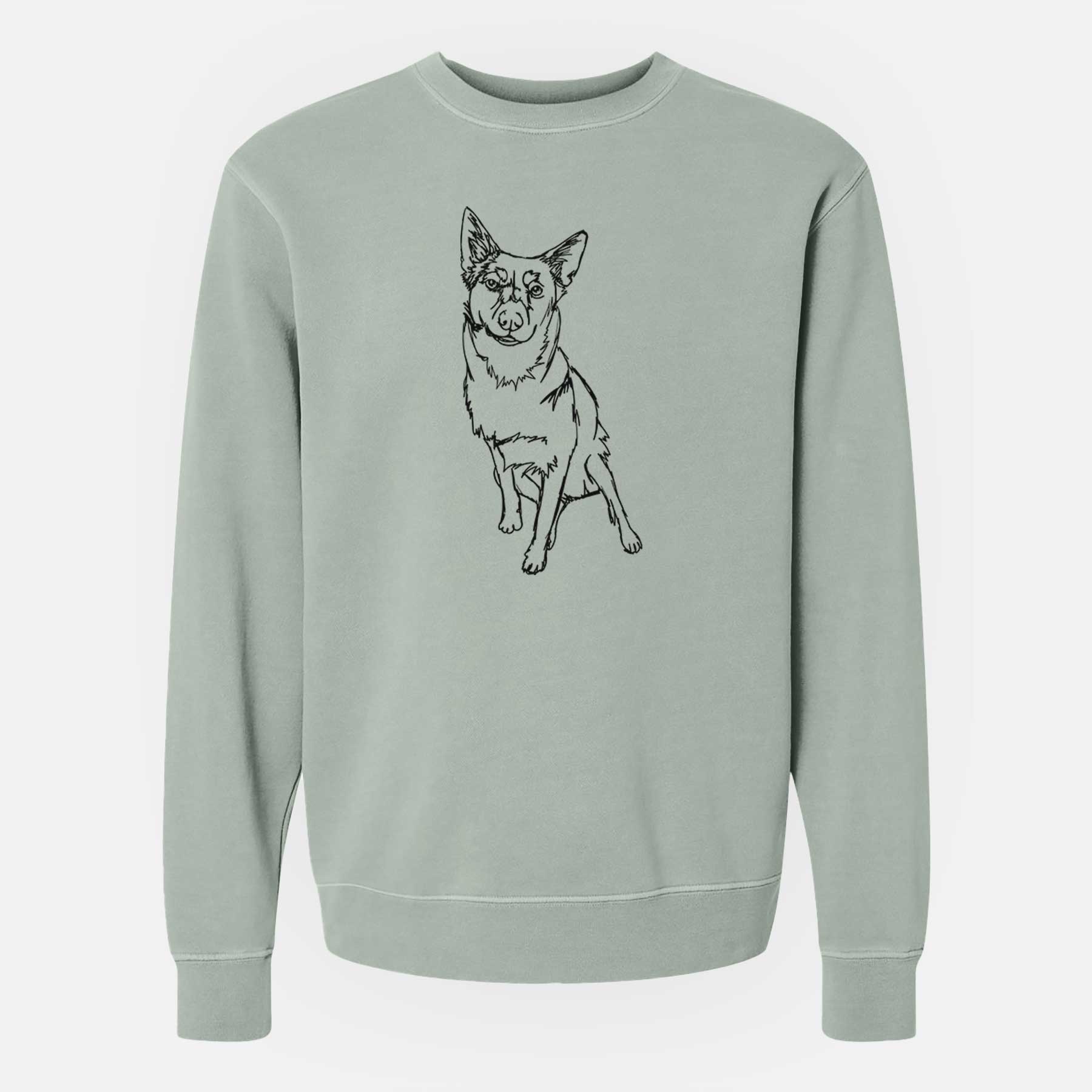 Doodled Australian Cattle Dog the  - Unisex Pigment Dyed Crew Sweatshirt