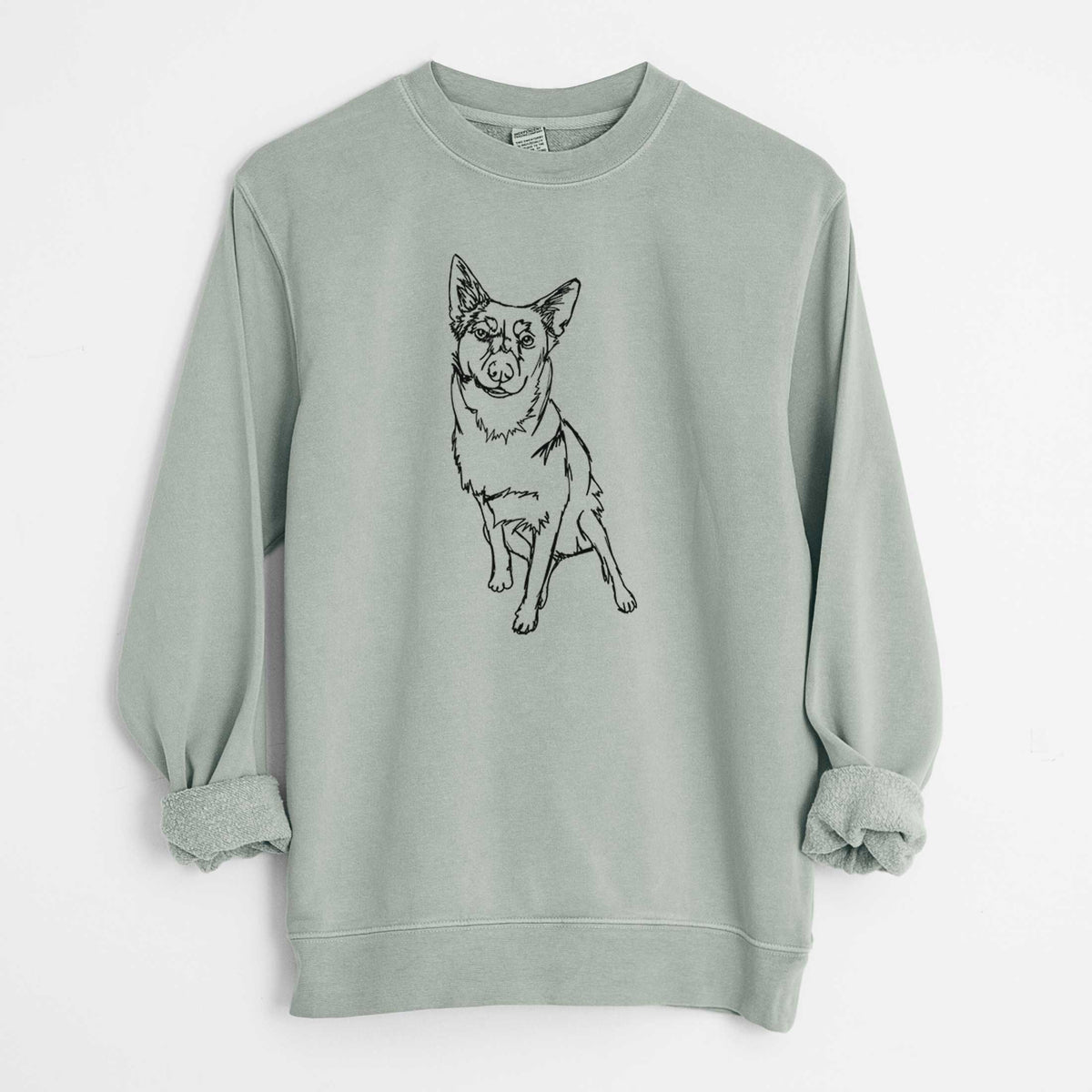 Doodled Australian Cattle Dog the  - Unisex Pigment Dyed Crew Sweatshirt