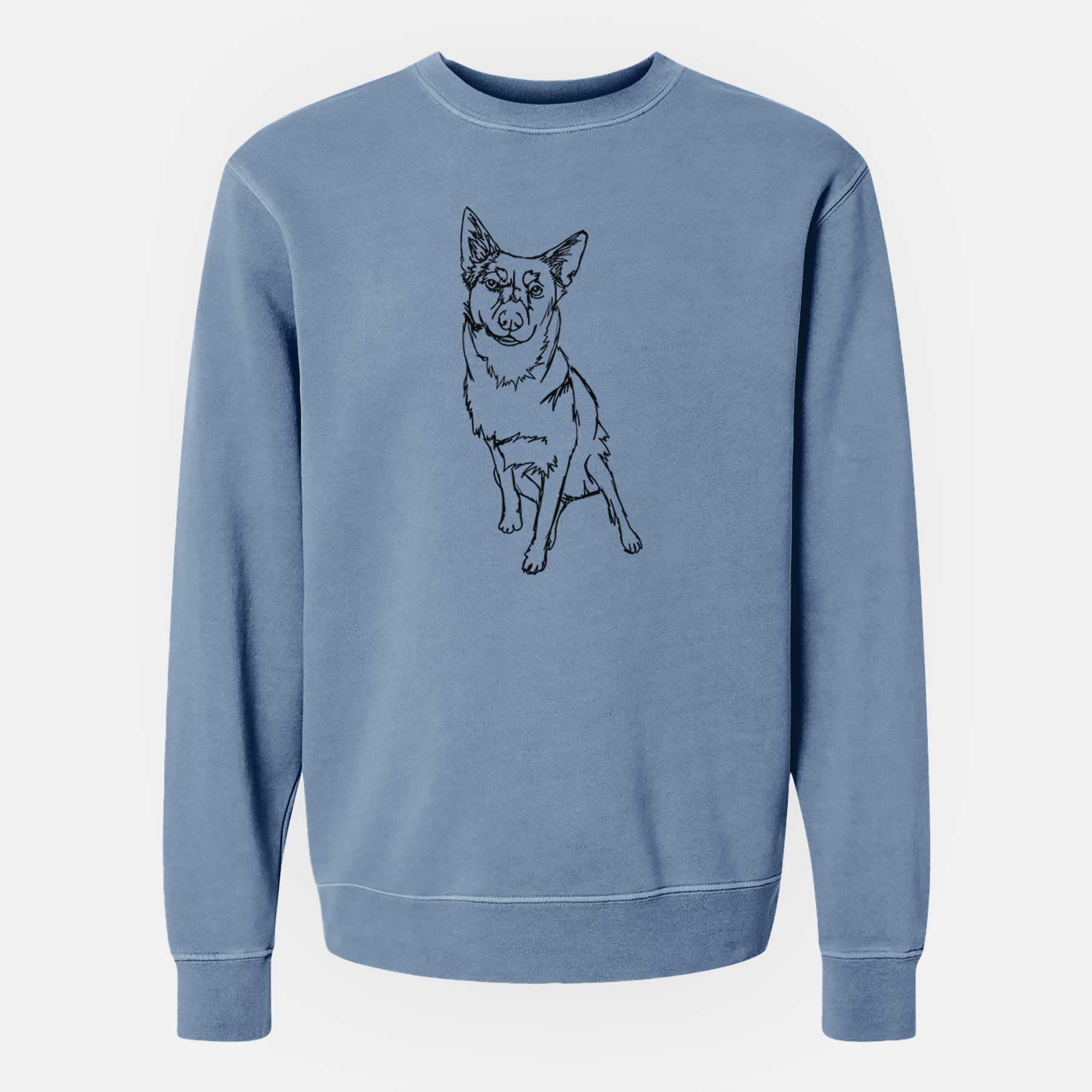 Doodled Australian Cattle Dog the  - Unisex Pigment Dyed Crew Sweatshirt