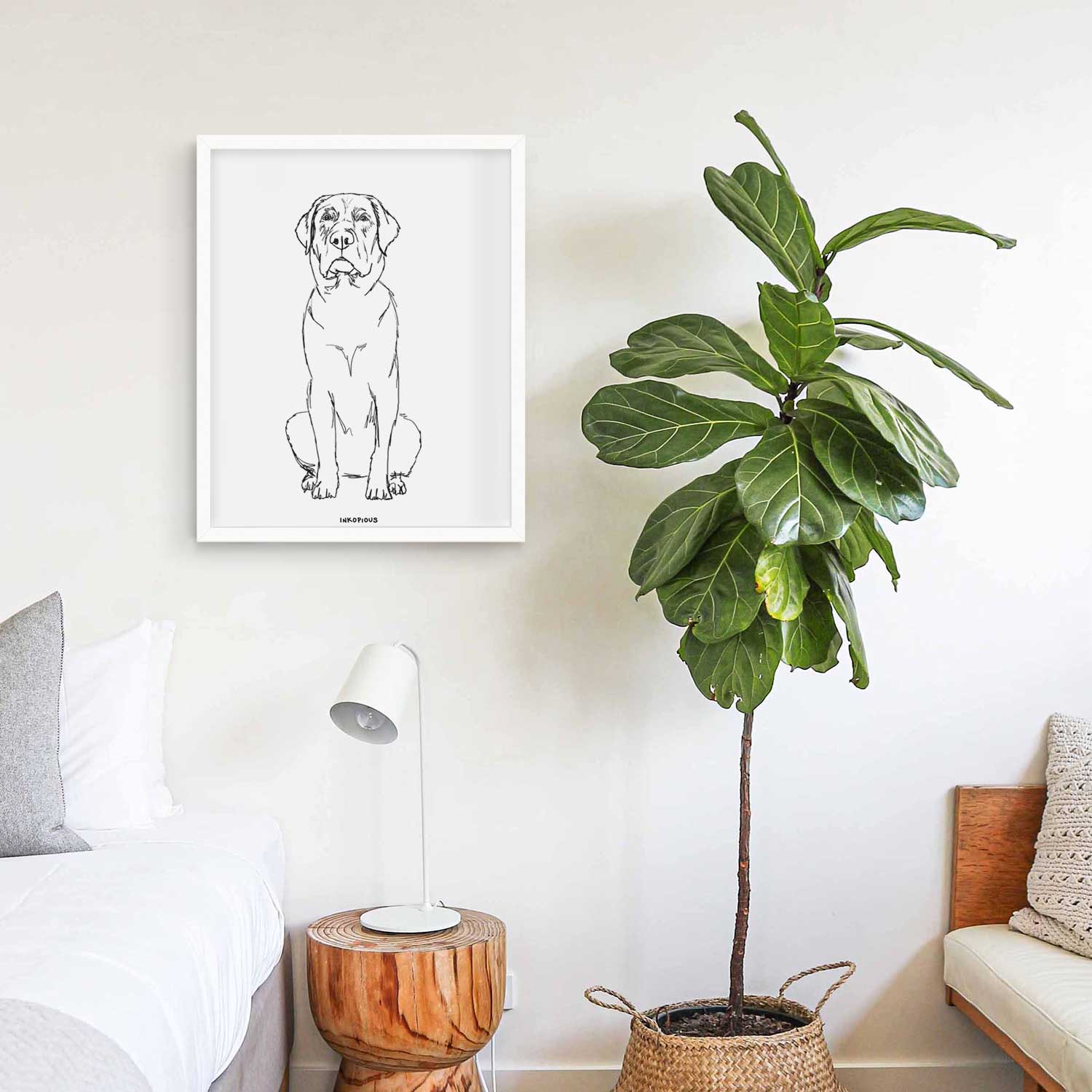 Doodled Auto the Labrador Retriever Art Print