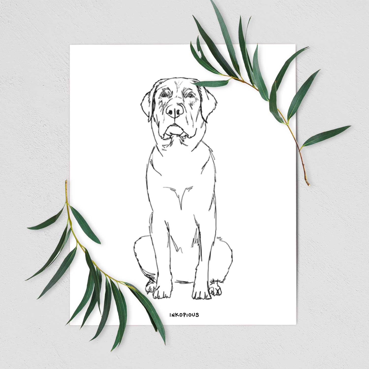 Doodled Auto the Labrador Retriever Art Print