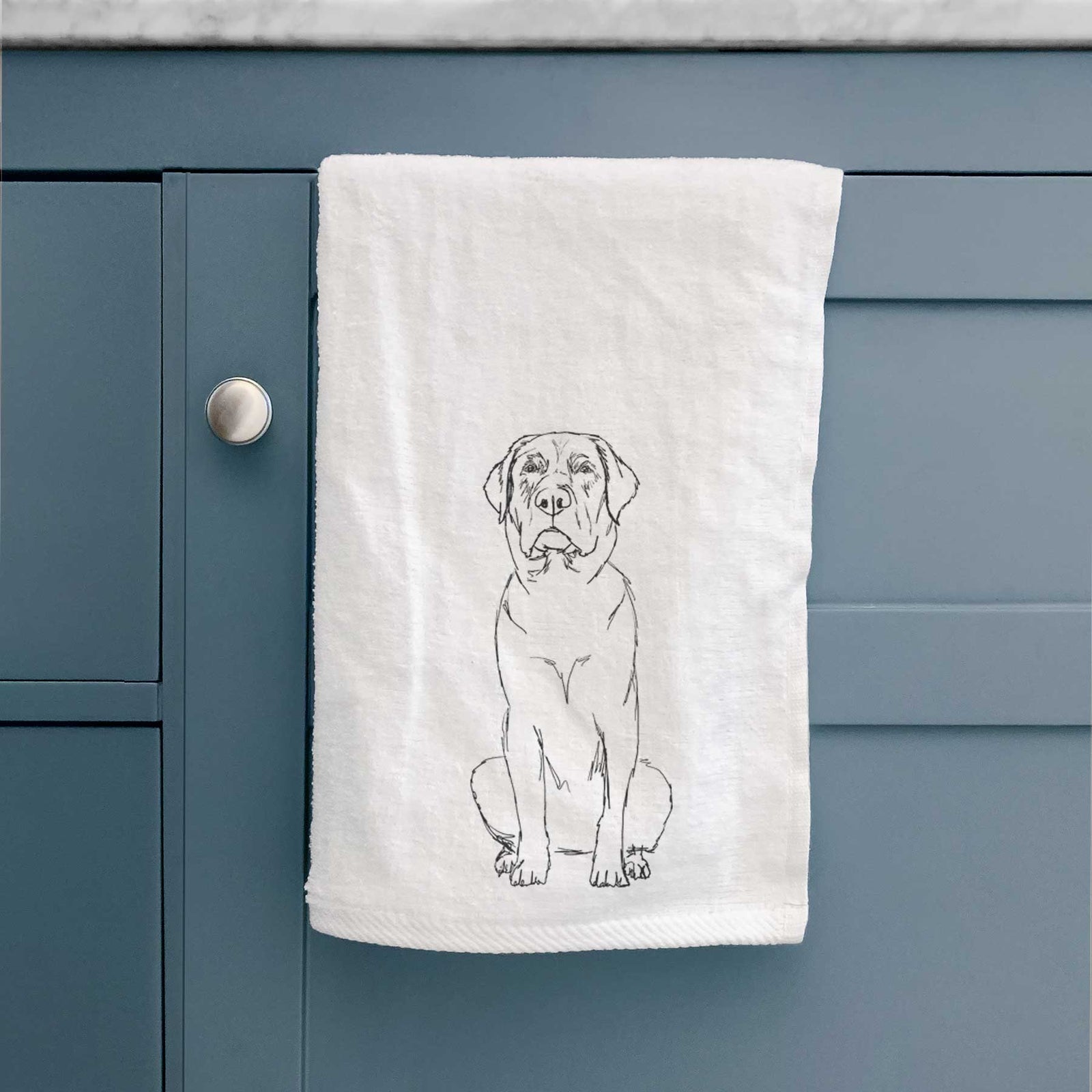 Doodled Auto the Labrador Retriever Decorative Hand Towel
