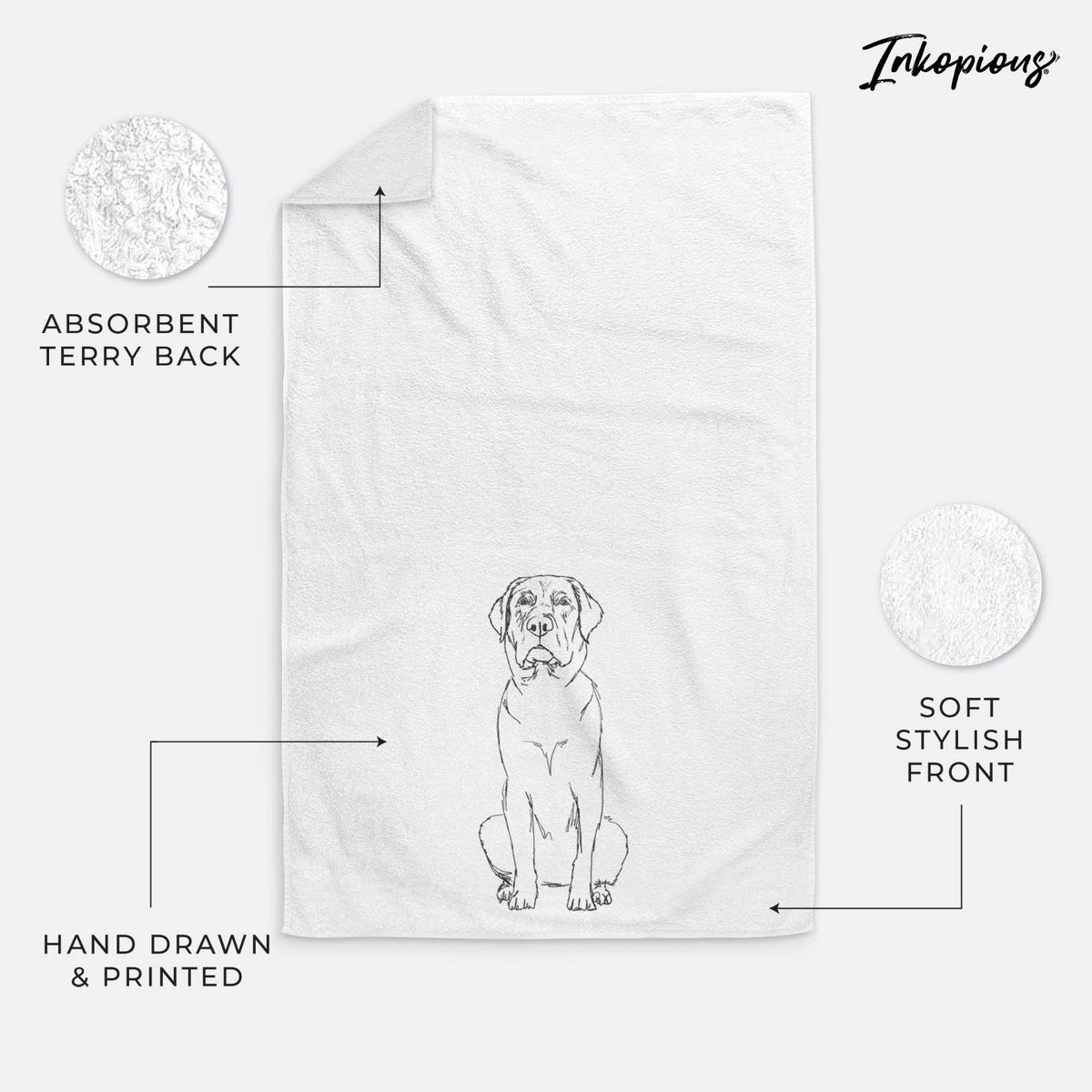 Doodled Auto the Labrador Retriever Decorative Hand Towel