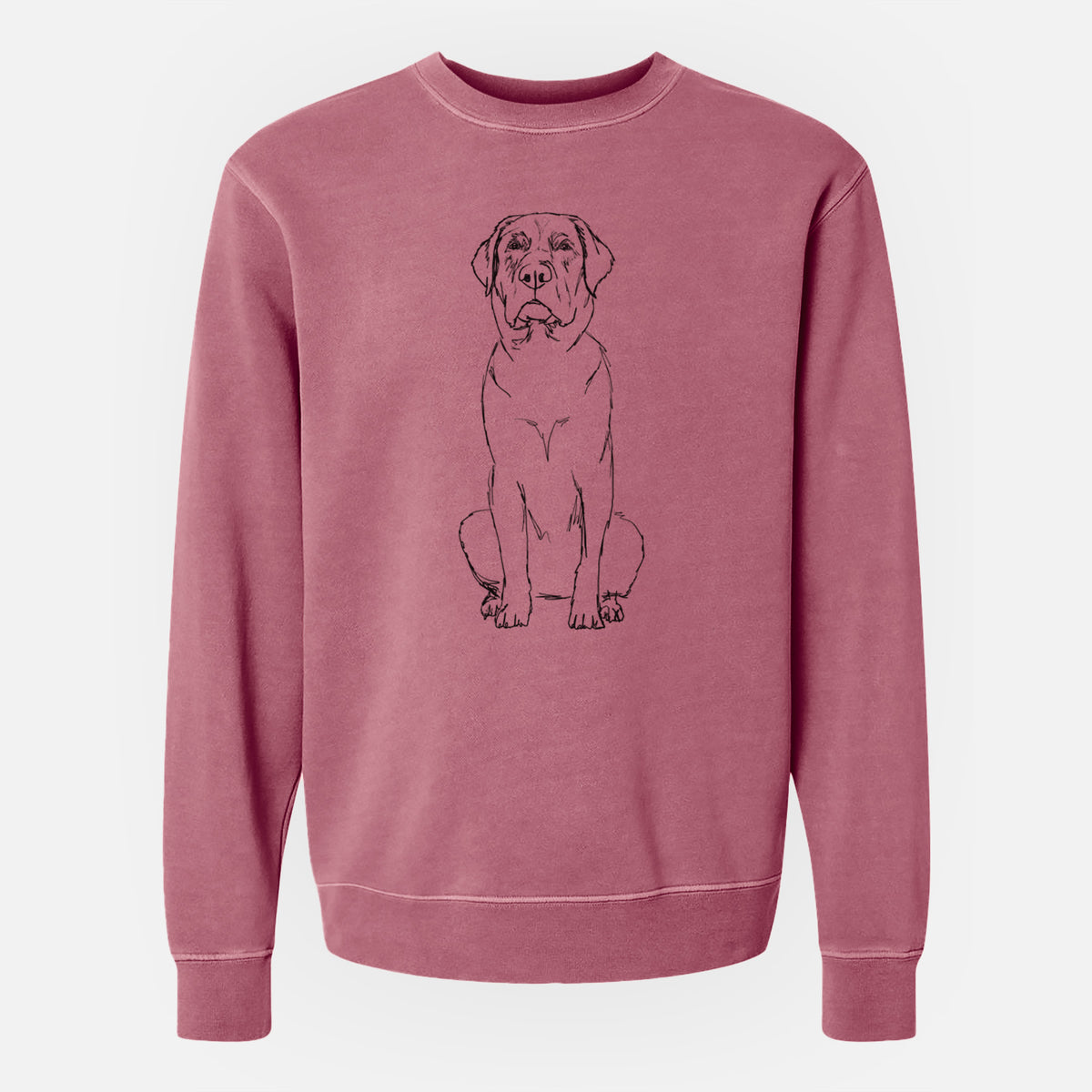 Doodled Auto the Labrador Retriever - Unisex Pigment Dyed Crew Sweatshirt