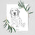 Doodled Autumn the Golden Retriever Puppy Art Print