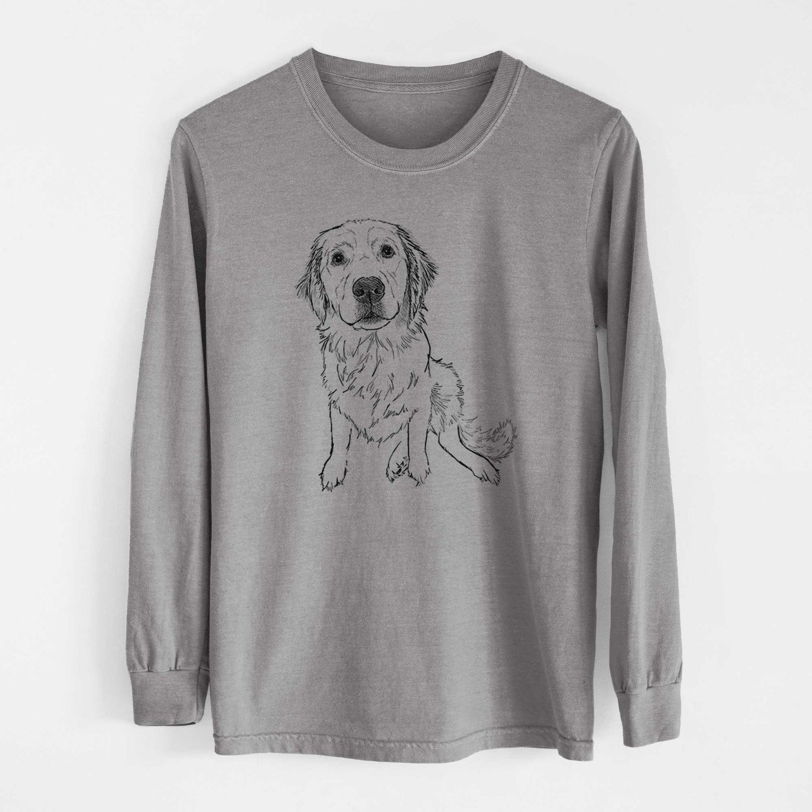 Doodled Autumn the Golden Retriever Puppy - Heavyweight 100% Cotton Long Sleeve