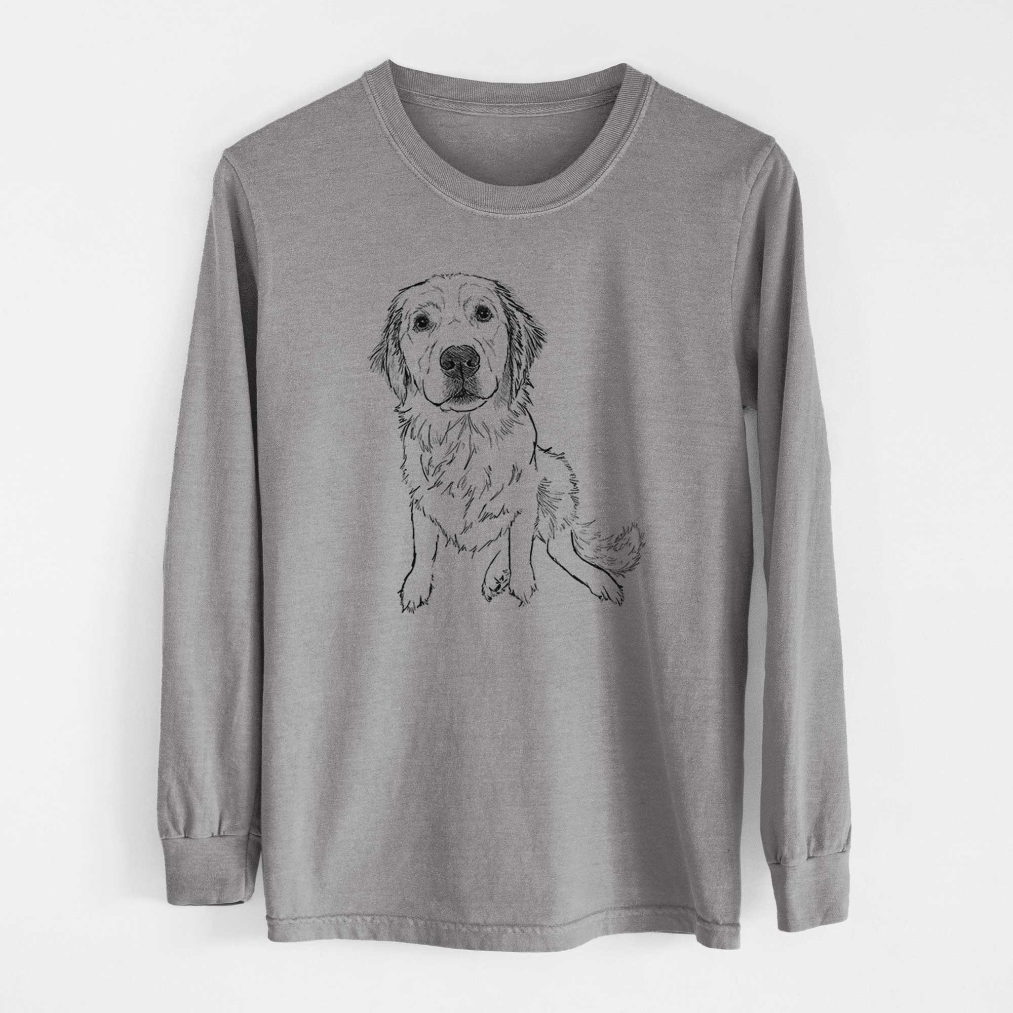 Doodled Autumn the Golden Retriever Puppy - Heavyweight 100% Cotton Long Sleeve