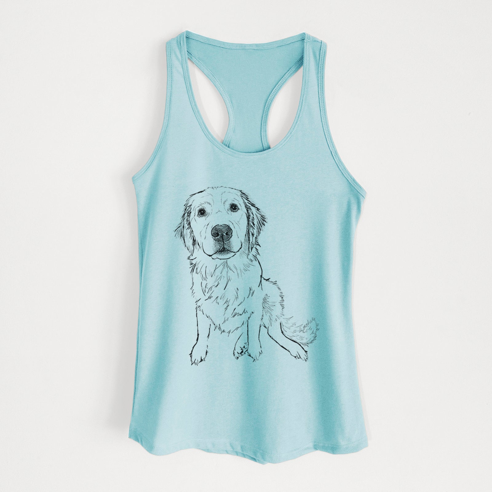 Doodled Autumn the Golden Retriever Puppy - Women's Racerback Tanktop