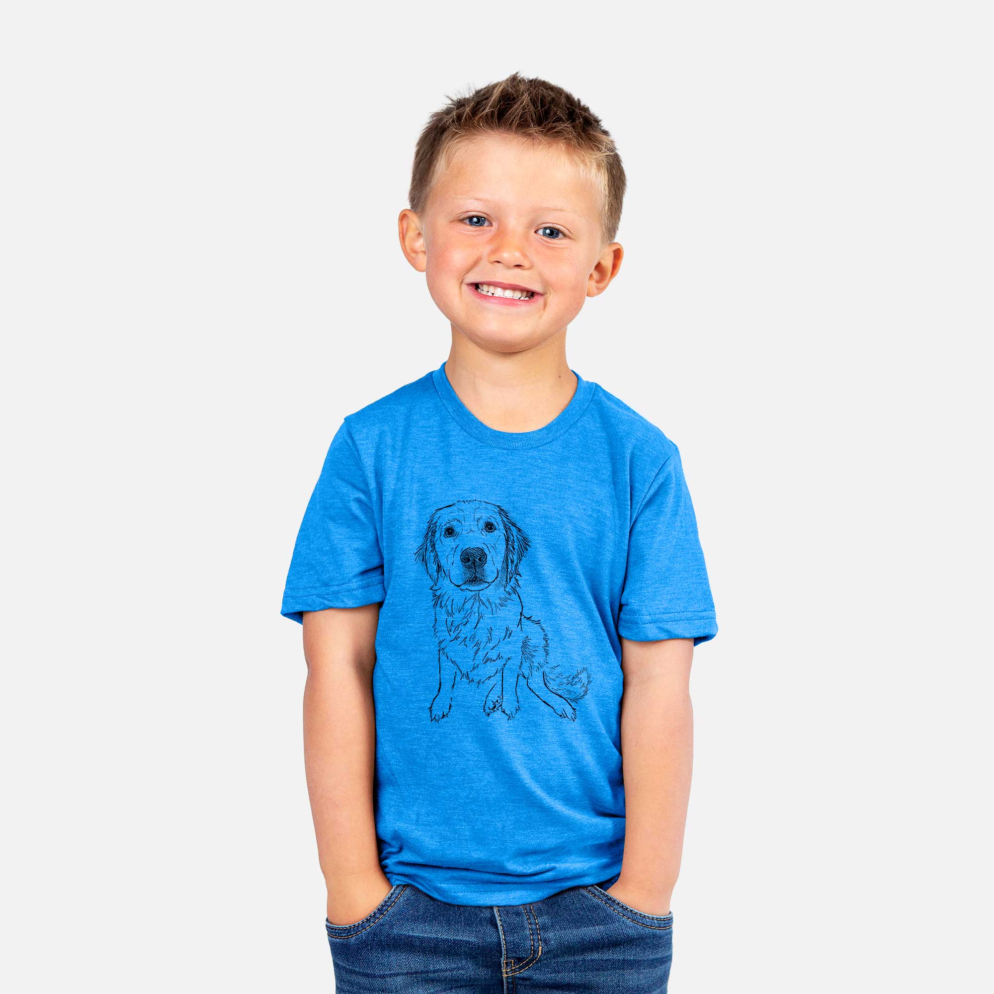 Doodled Autumn the Golden Retriever Puppy - Kids/Youth/Toddler Shirt