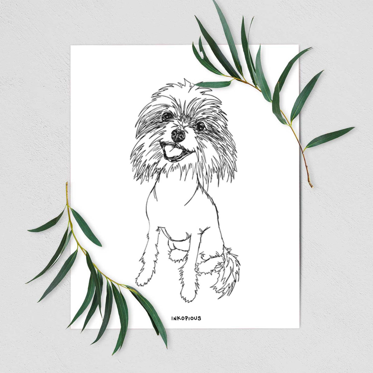 Doodled Ava the Chinese Crested Art Print