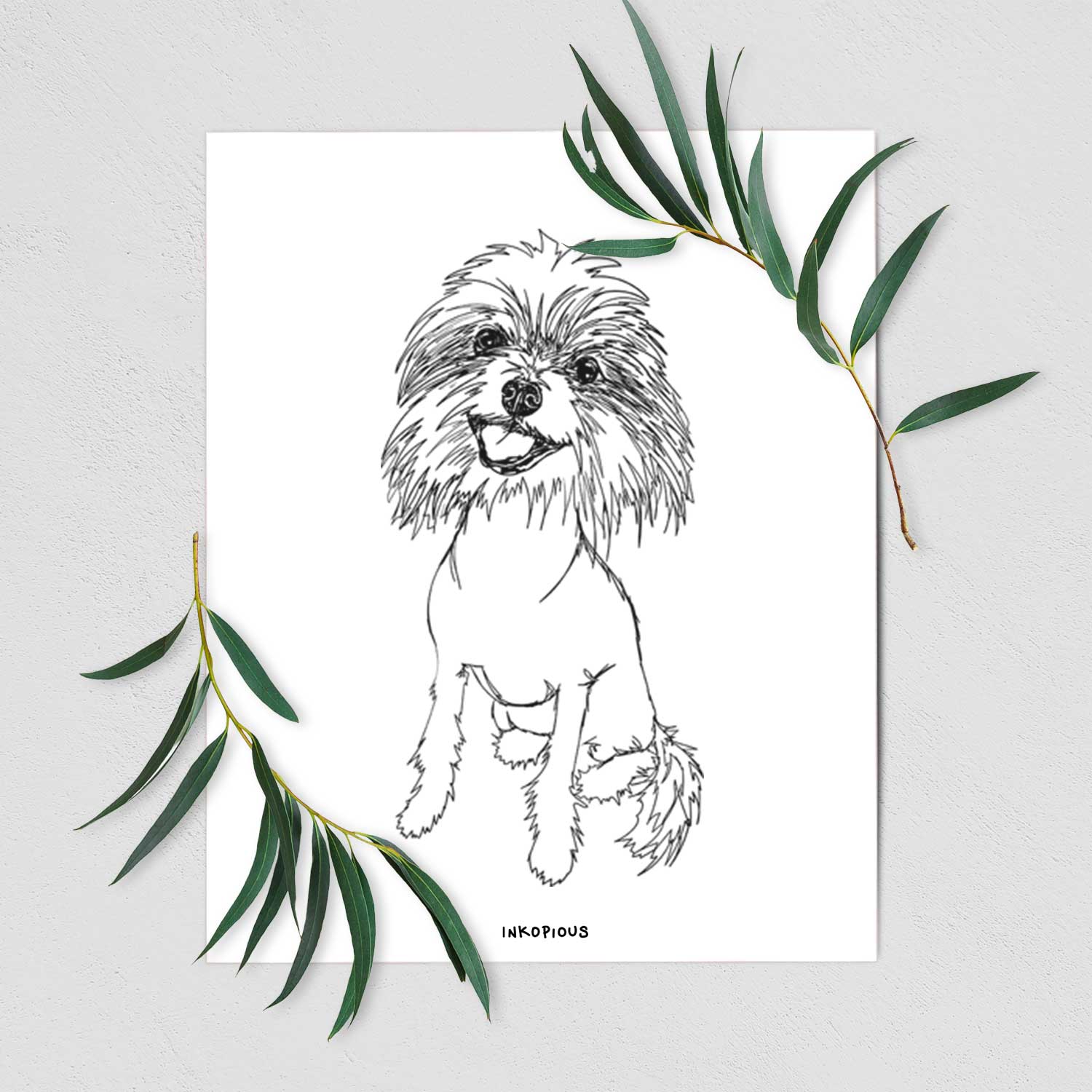 Doodled Ava the Chinese Crested Art Print