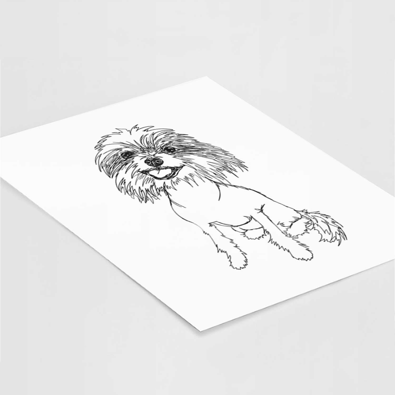 Doodled Ava the Chinese Crested Art Print