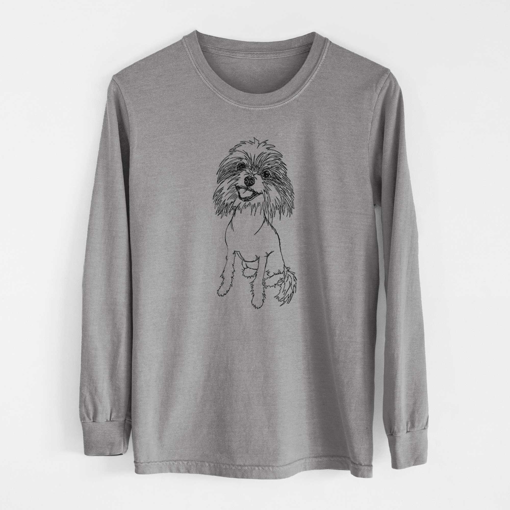 Doodled Ava the Chinese Crested - Heavyweight 100% Cotton Long Sleeve