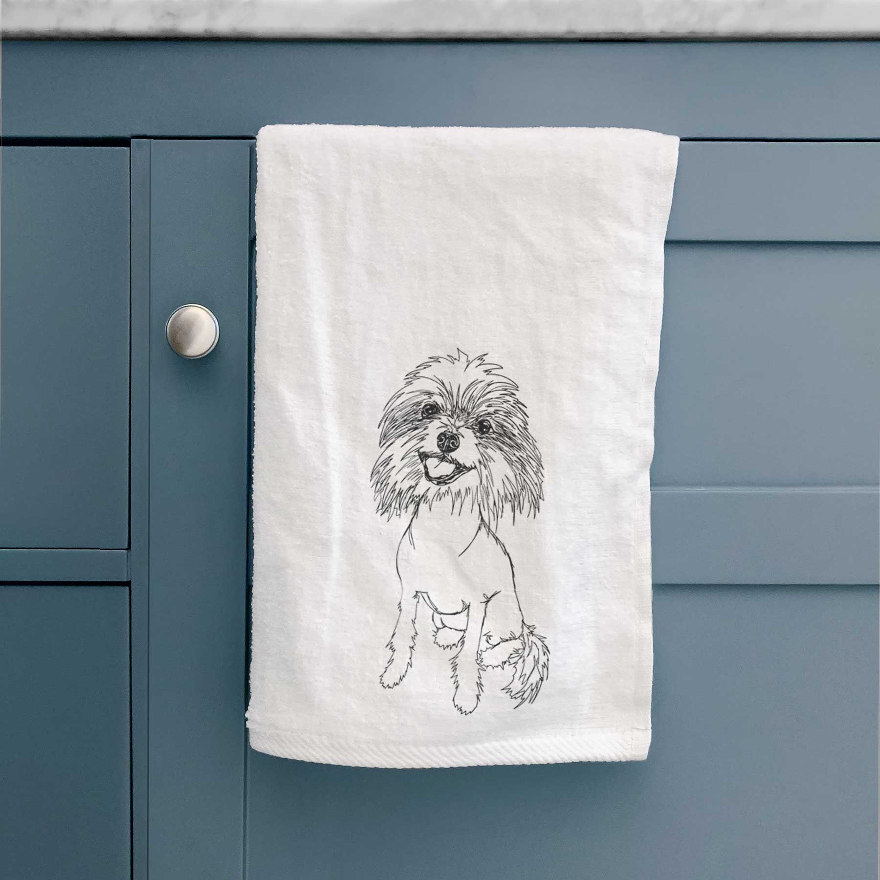 Doodled Ava the Chinese Crested Decorative Hand Towel