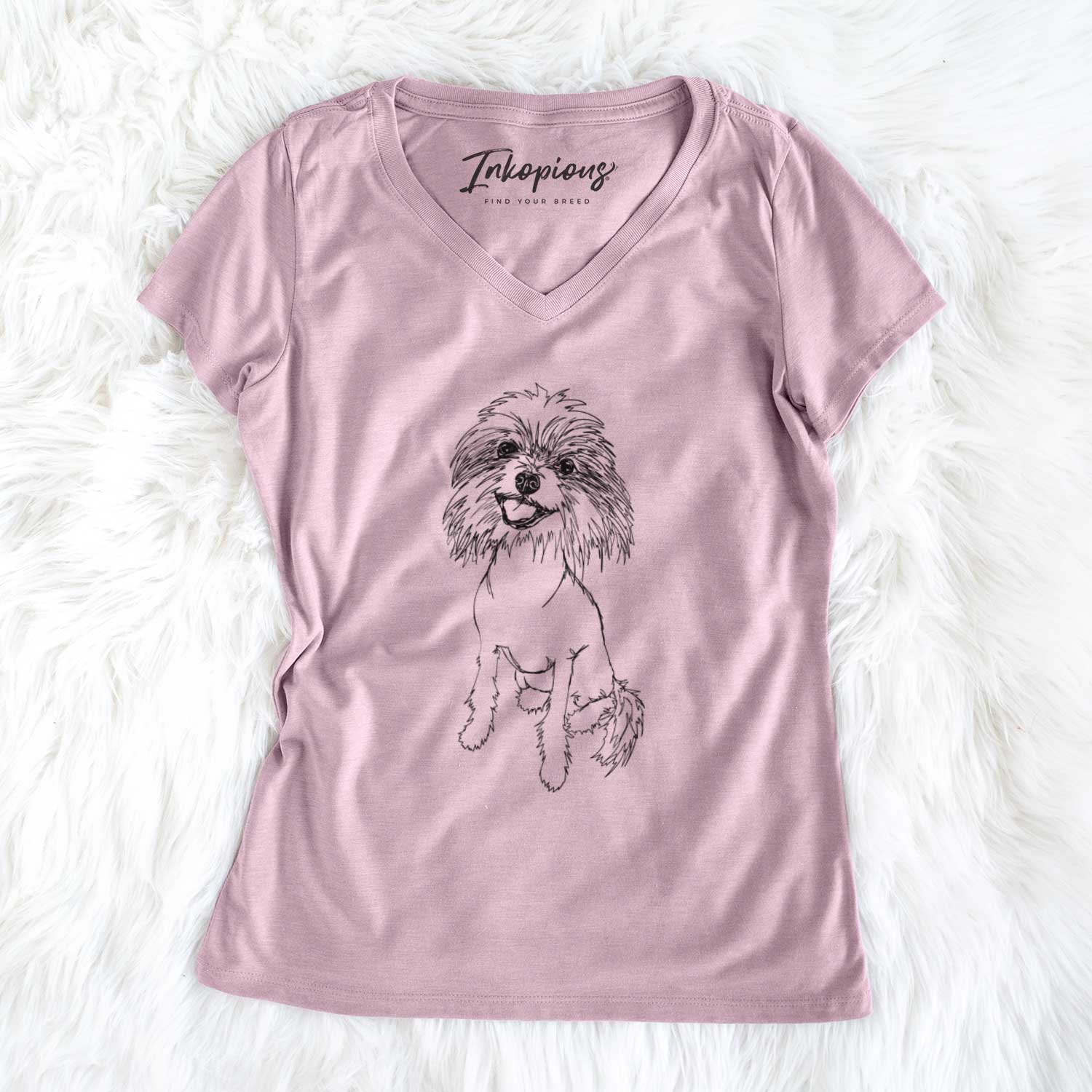 Doodled Ava the Chinese Crested - Women's V-neck Shirt
