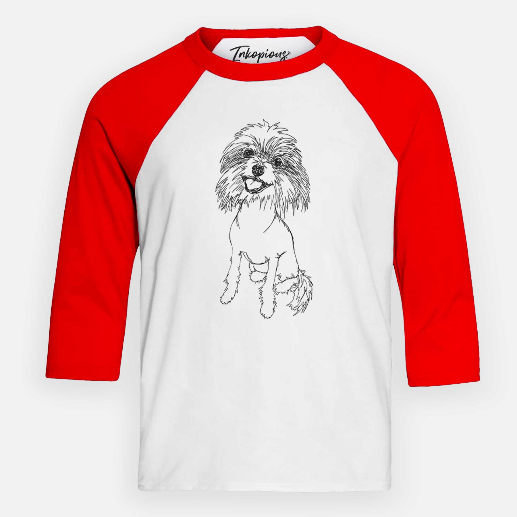 Doodled Ava the Chinese Crested - Youth 3/4 Long Sleeve