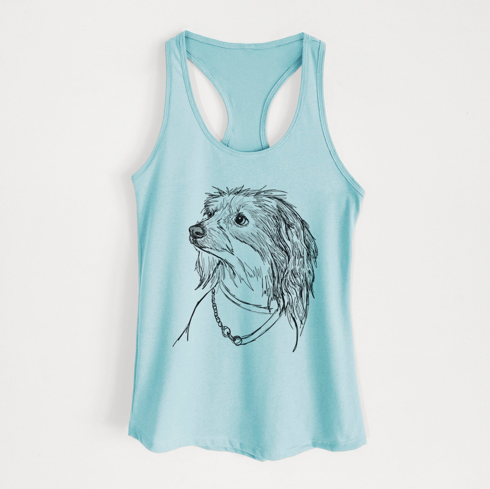 Doodled Ava Olivia the Chinese Crested - Women's Racerback Tanktop