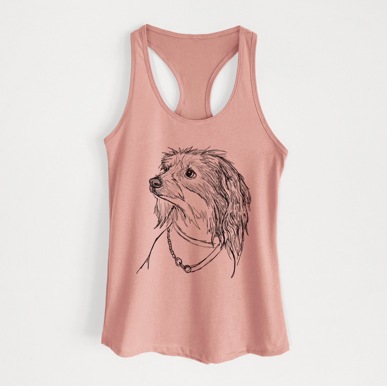 Doodled Ava Olivia the Chinese Crested - Women's Racerback Tanktop
