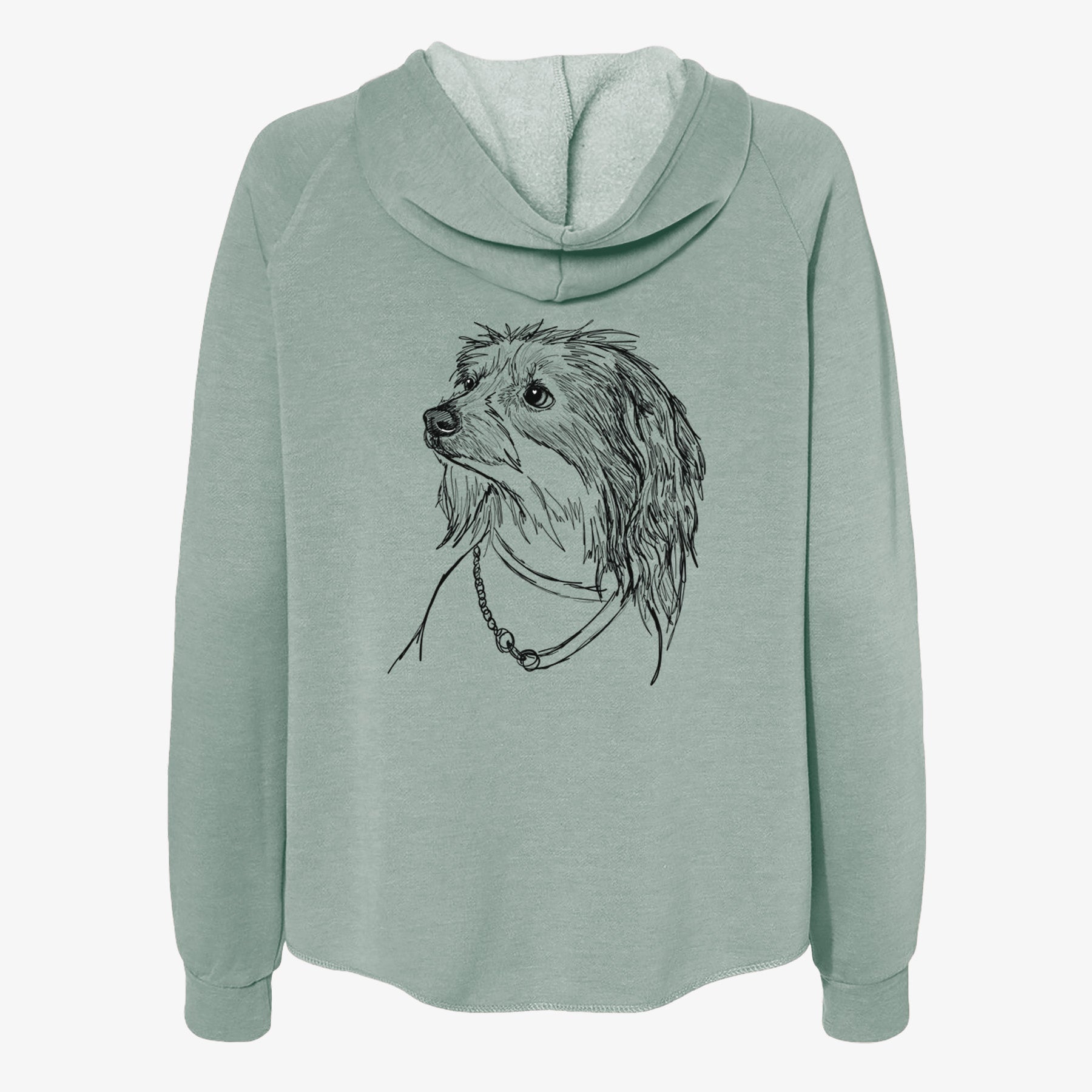 Doodled Ava Olivia the Chinese Crested - Women's Cali Wave Zip-Up Sweatshirt