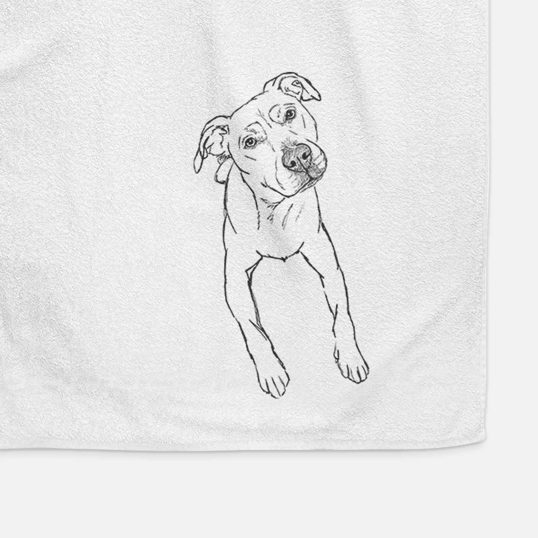 Doodled Ava Rose the Pitbull Mix Decorative Hand Towel