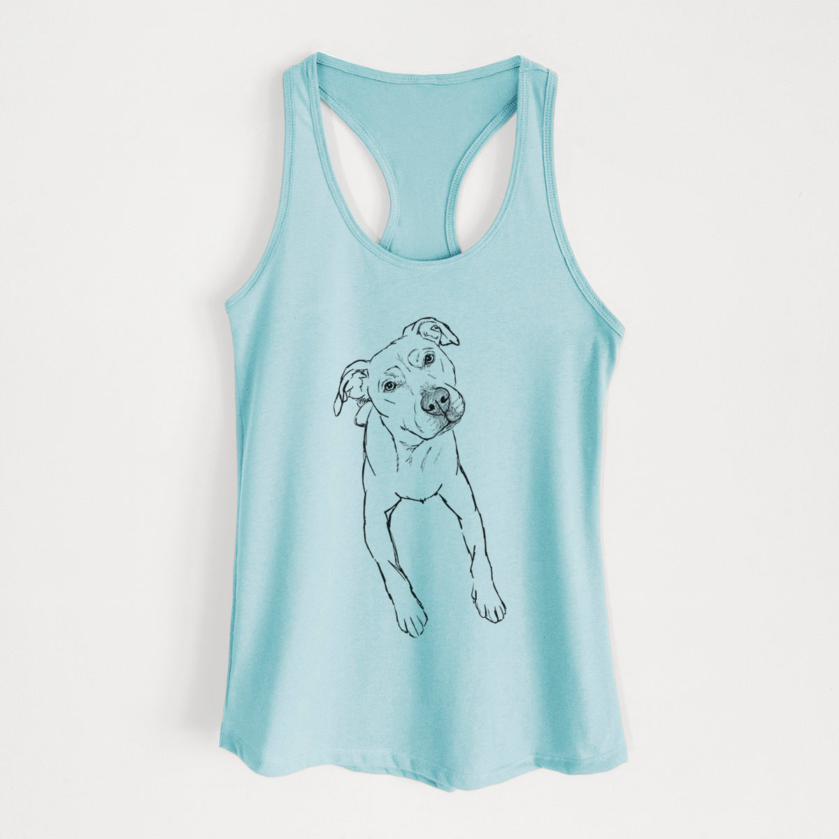 Doodled Ava Rose the Pitbull Mix - Women&#39;s Racerback Tanktop