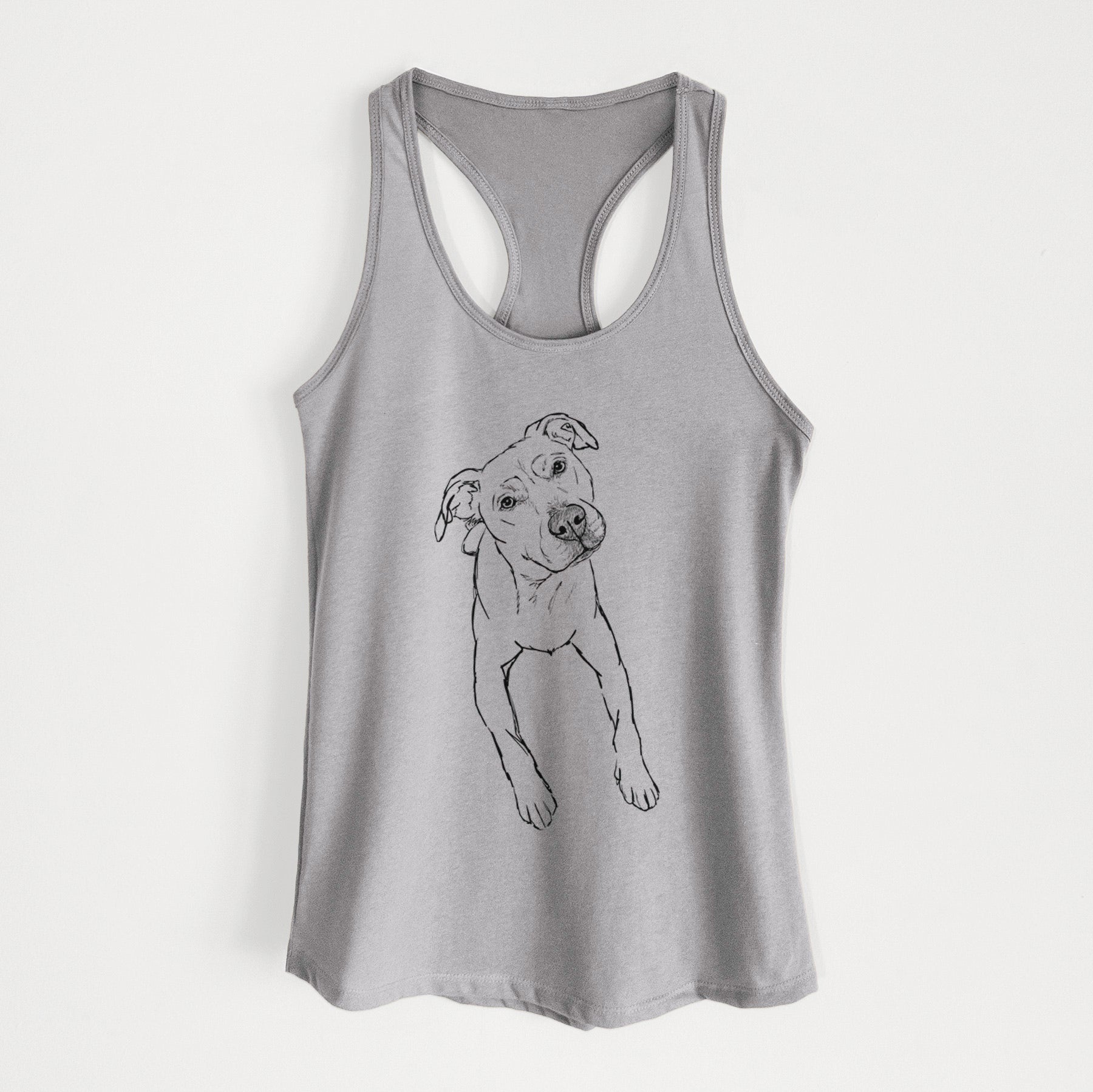 Doodled Ava Rose the Pitbull Mix - Women's Racerback Tanktop