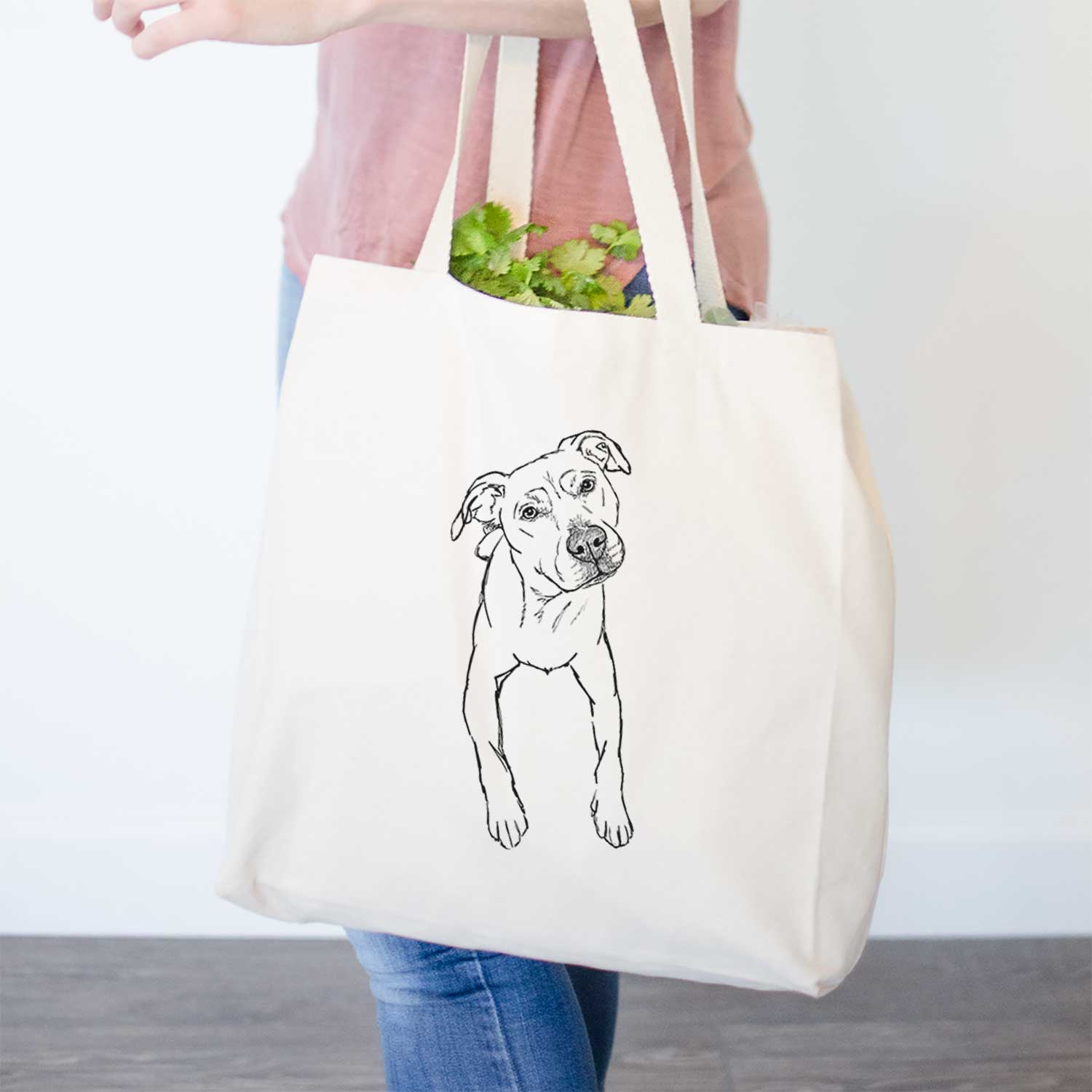 Doodled Ava Rose the Pitbull Mix - Tote Bag